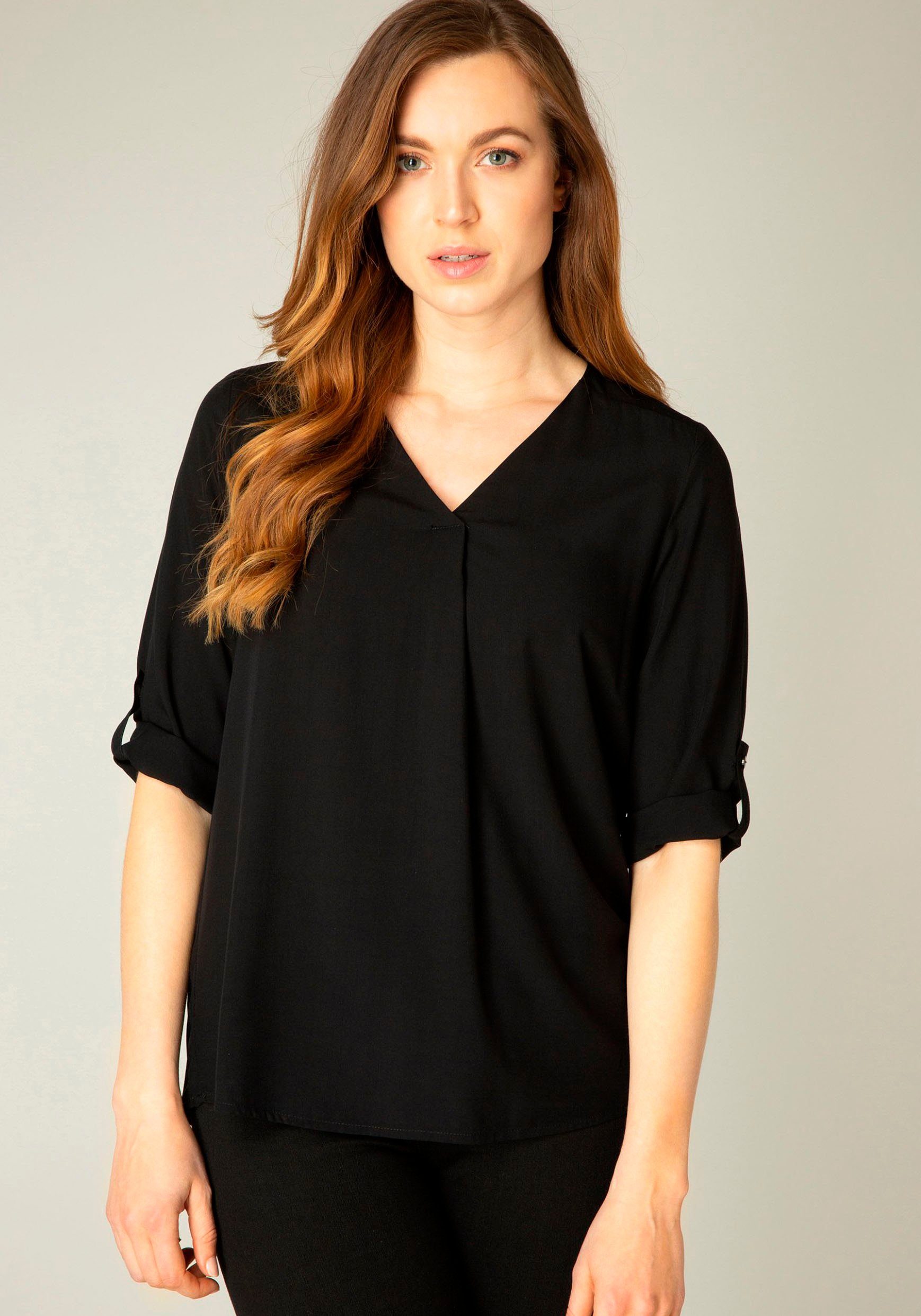 Base Level Shirtbluse mit V-Ausschnitt