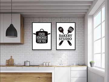 TPFLiving Kunstdruck (OHNE RAHMEN) Poster - Leinwand - Wandbild, Dekoration Küche - Inspirierende Zitate - (Leinwand Wohnzimmer, Leinwand Bilder, Kunstdruck), Farben: schwarz, weiß - Größe: 20x25cm