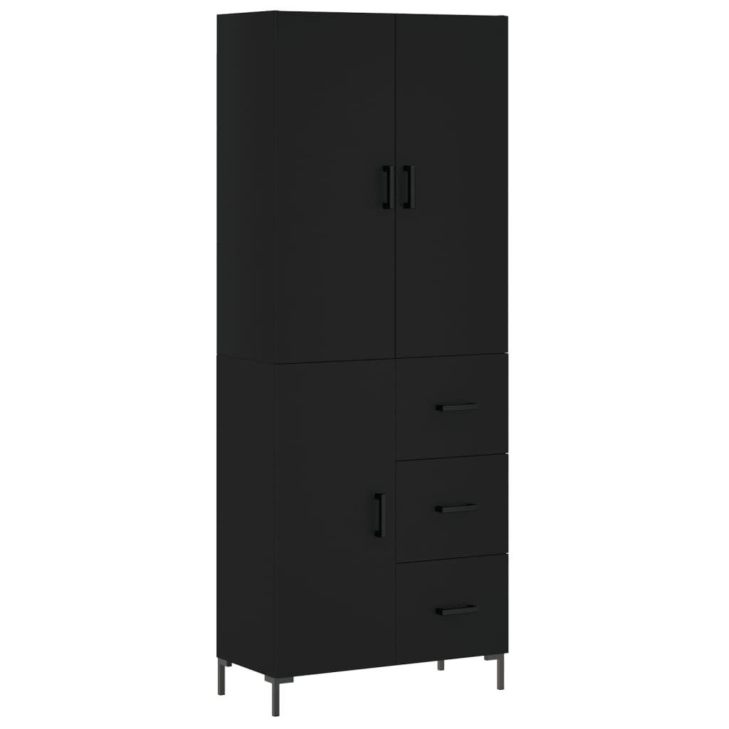 69,5x34x180 Holzwerksto Schwarz cm Kleiderschrank Regal Hochschrank Schrank vidaXL Highboard