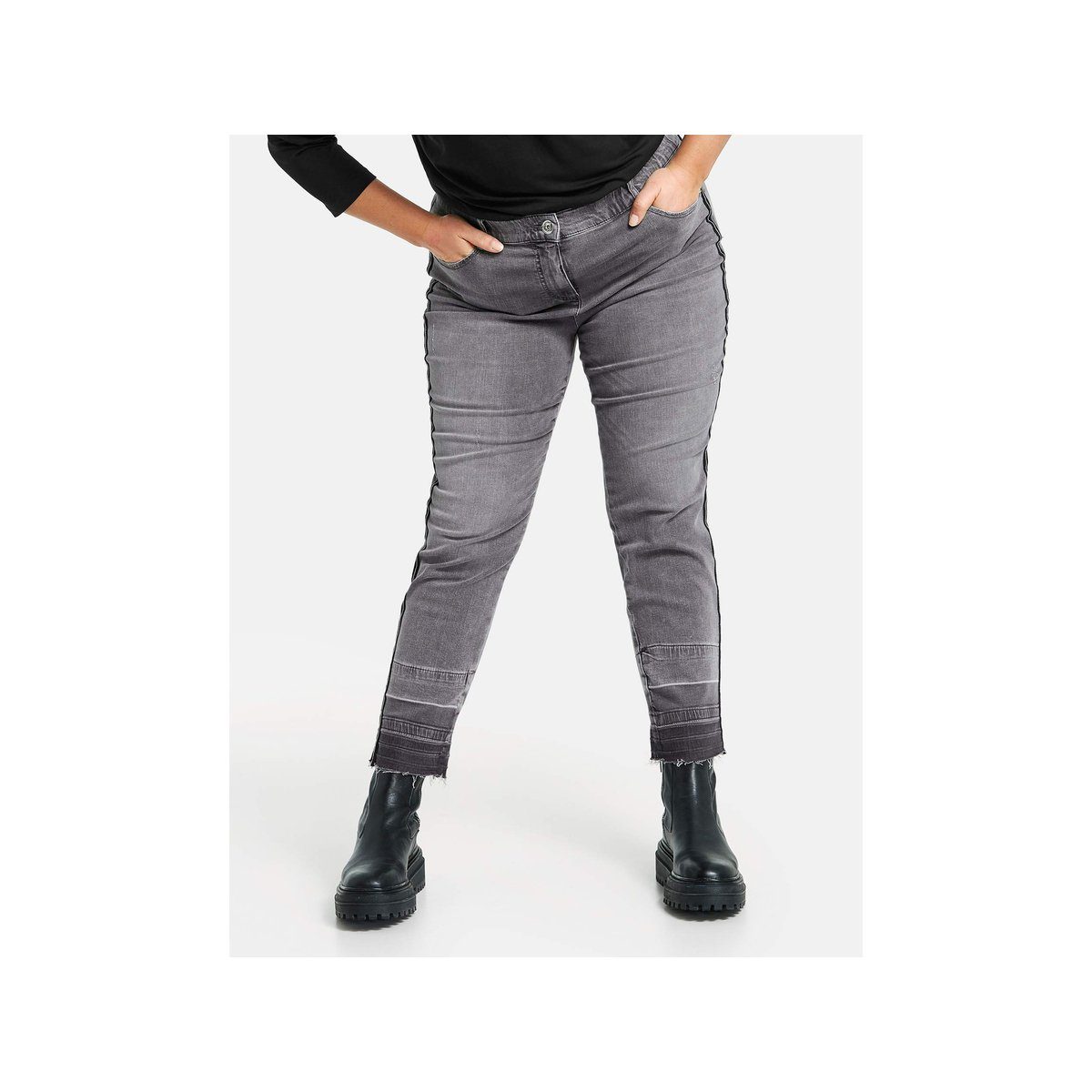 grau Samoon Slim-fit-Jeans (1-tlg)