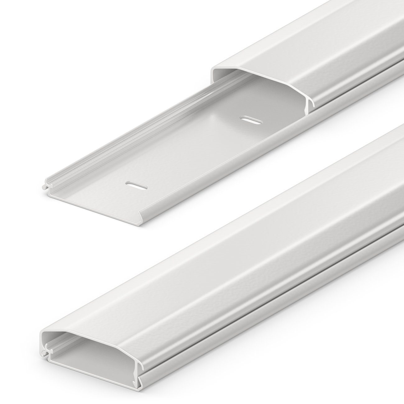 deleyCON Kabelzubehör deleyCON Universal Kabelkanal hochwertiges PVC Länge 50cm - Weiß