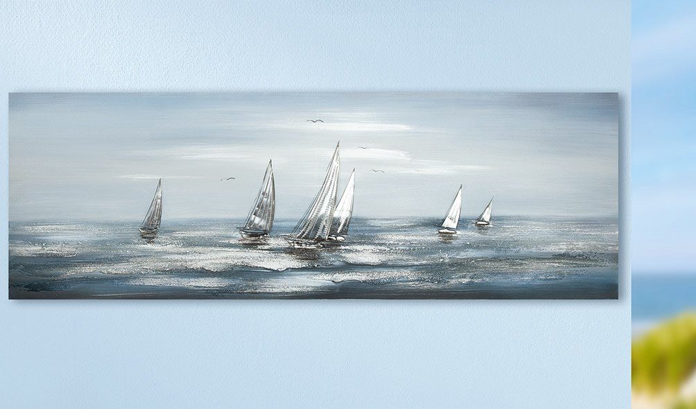 GILDE Wandbild GILDE Gemälde Silver Regatta günstig online kaufen