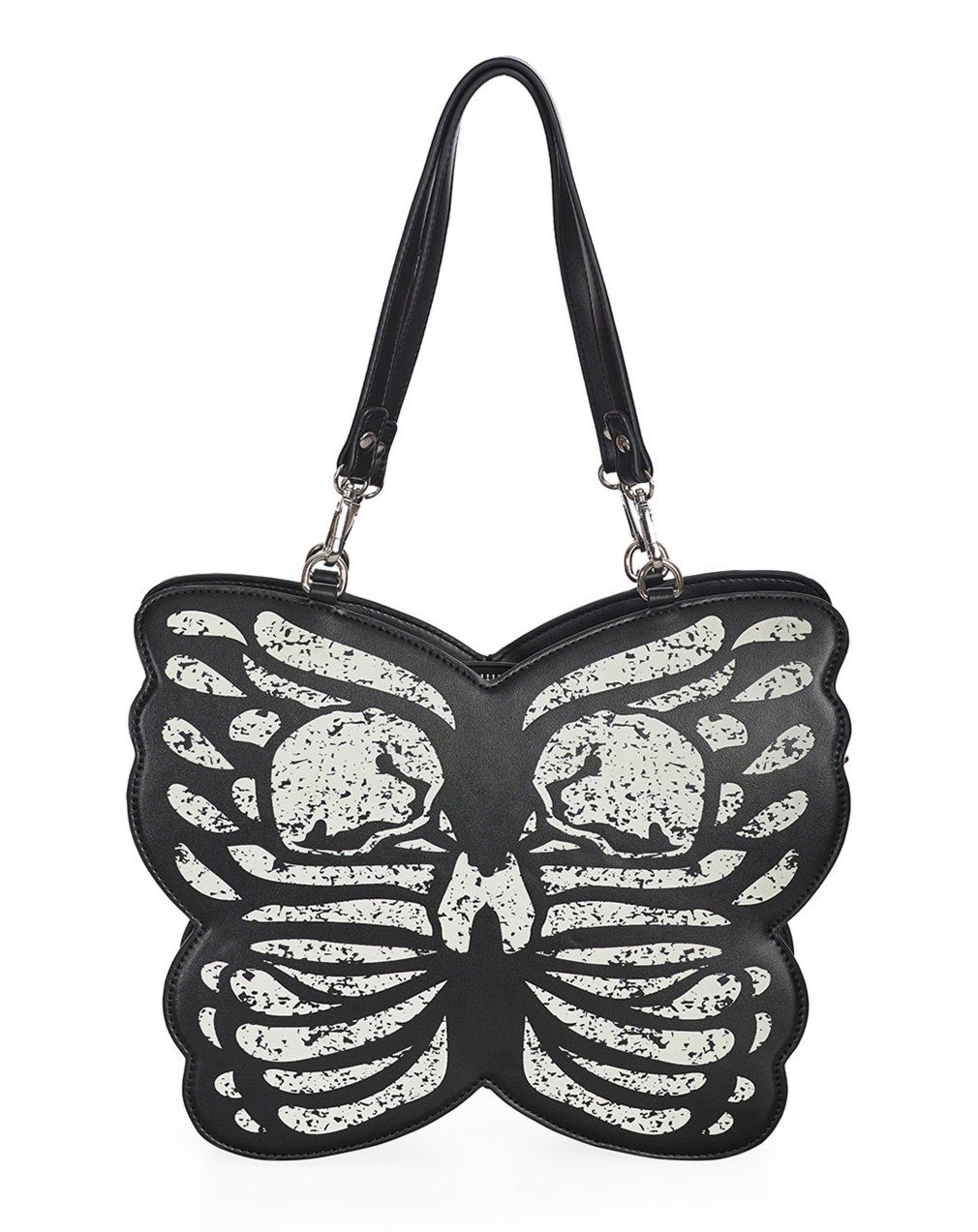 Banned Schultertasche Mariposa Luz, Schmetterling Totenkopf Tasche
