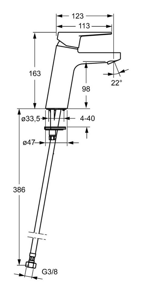 Thumbnail - HANSA Waschtischarmatur Hansatwist XL Einhand-Einlochbatterie ohne Ablaufgarnitur Ausladung 123 mm