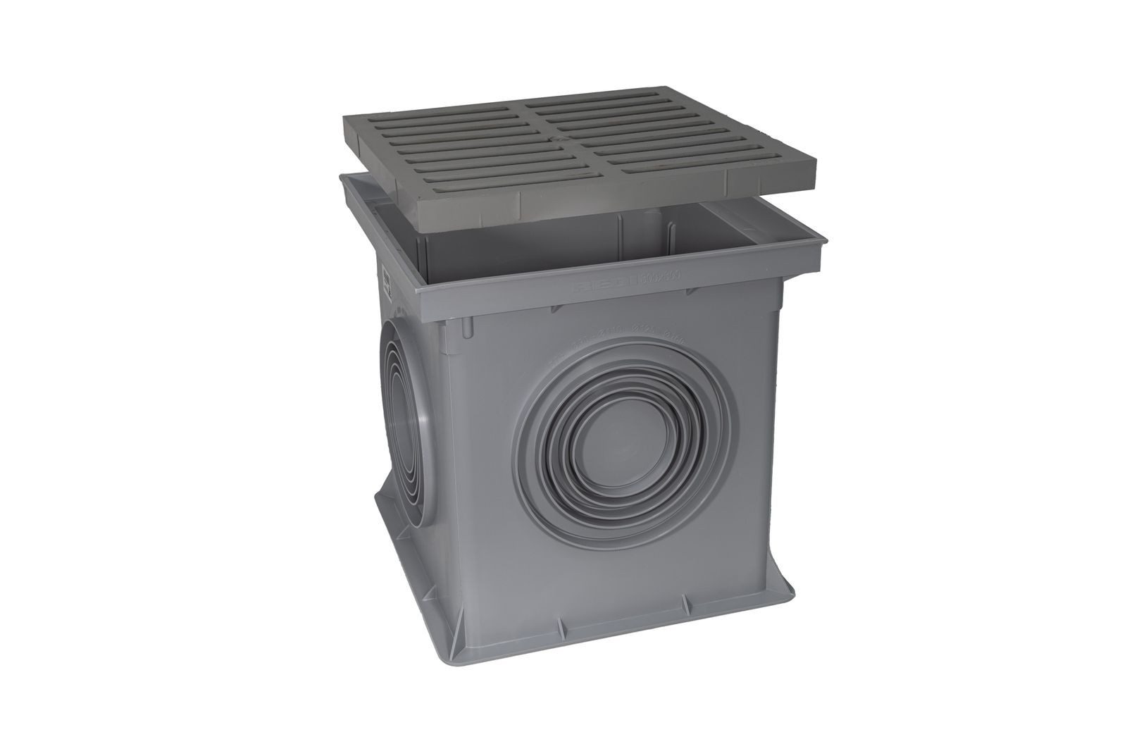 Marley Deutschland GmbH Erdschacht 300x300mm Einlaufschacht + Kunststoffrost, 30x30x30 cm, 2-St., laugen- und säurebeständig, begehbar