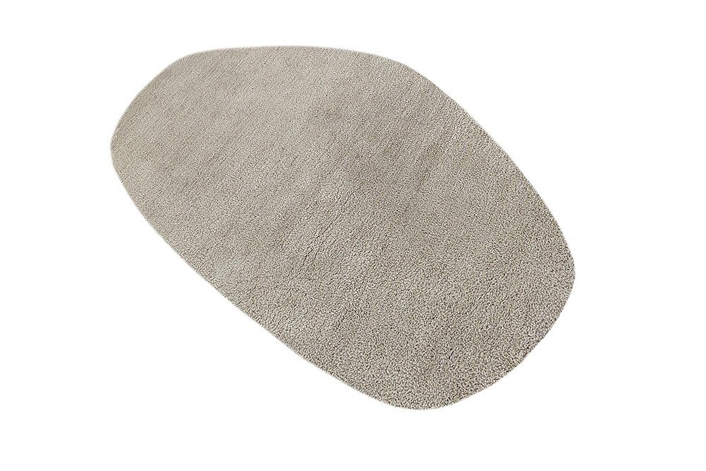 riess-ambiente Designteppich ORGANIC 180x120cm grau - Baumwolle, Hochflor, Indoor, organische Form, oval, Höhe: 2.5 mm, Geeignet für Fußbodenheizungen - ideal für Wohn- und Schlafzimmer