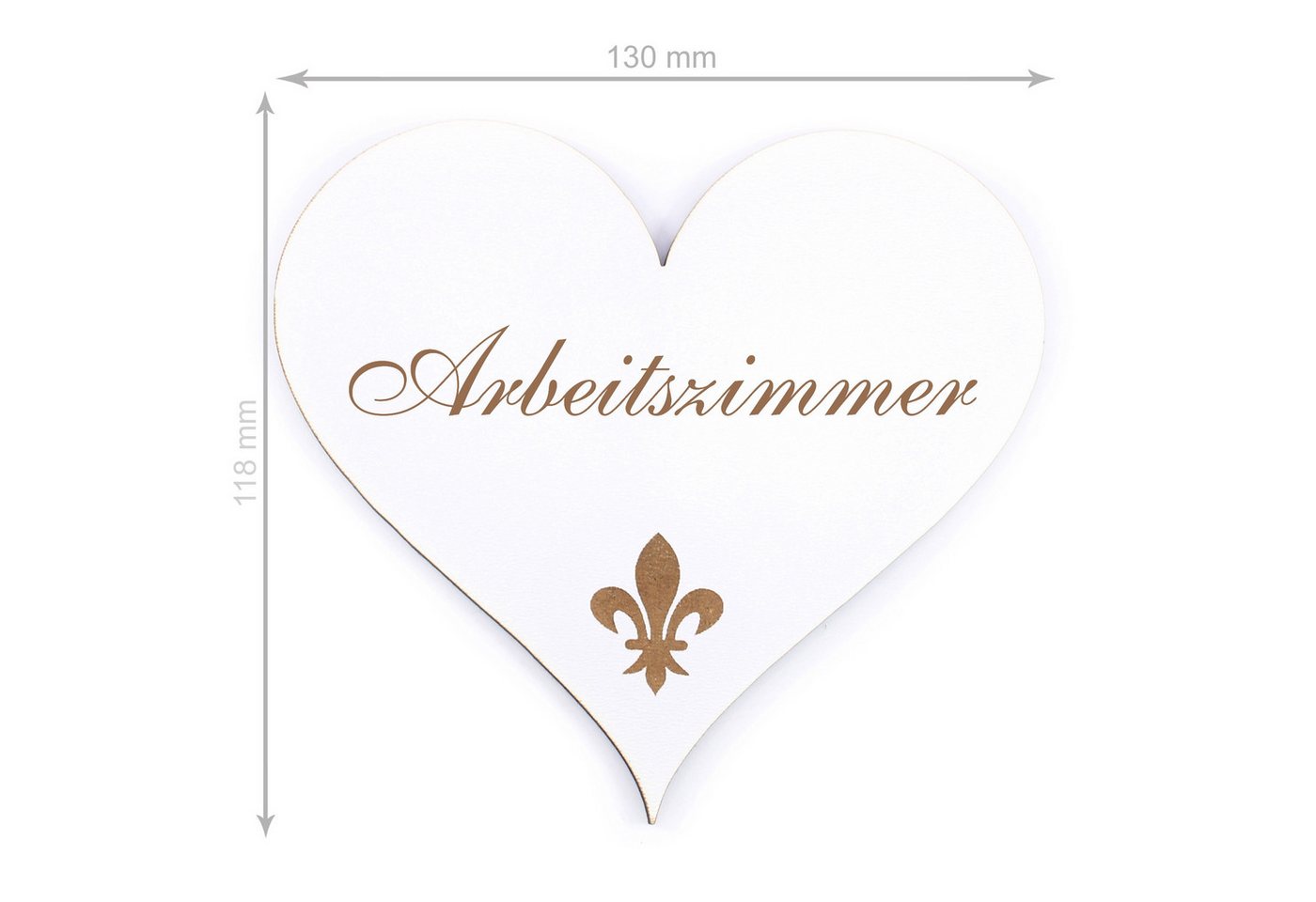 Thumbnail - Dekolando Hinweisschild Türschild Herz - Arbeitszimmer - Schild 13 x 12 cm - Schilder Türschil