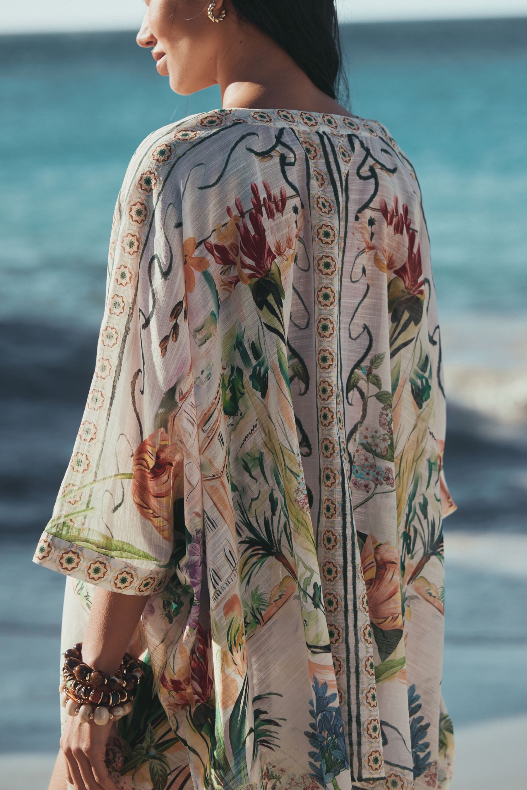 Next Kaftan Kaftanhemd-Cover-up mit Print (1-tlg)