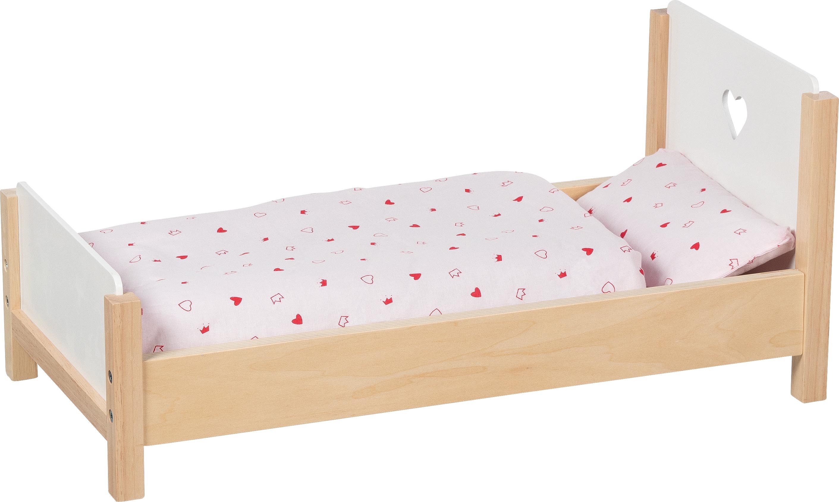 goki Puppenbett Puppenbett Herzträume - aus robustem Holz günstig online kaufen