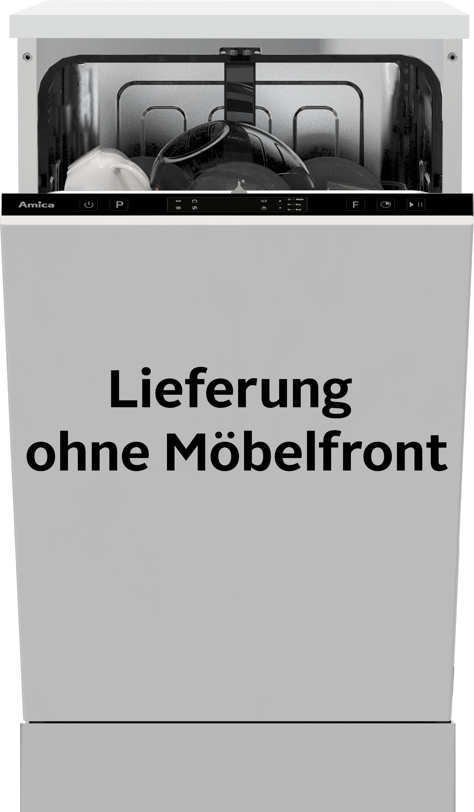 Amica vollintegrierbarer Geschirrspüler EGSPV 589 490, 9 l, 9 Maßgedecke, 9 Maßgedecke – Kompaktes Format für kleine Küchen