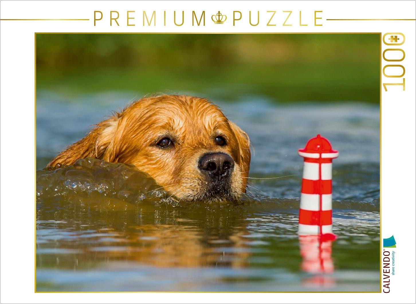 CALVENDO Puzzle CALVENDO Puzzle Das Glück hat einen Namen - Golden Retriever 1000 Teile Lege-Größe 64 x 48 cm Foto-Puzzle Bild von SiSta-Tierfoto, 1000 Puzzleteile