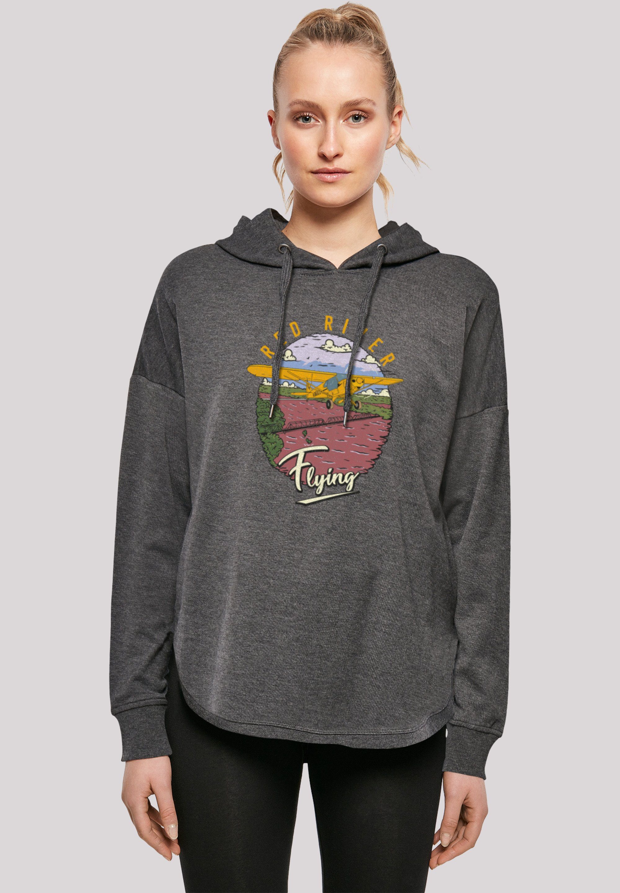 F4NT4STIC Kapuzenpullover Red River Flying Print charcoal