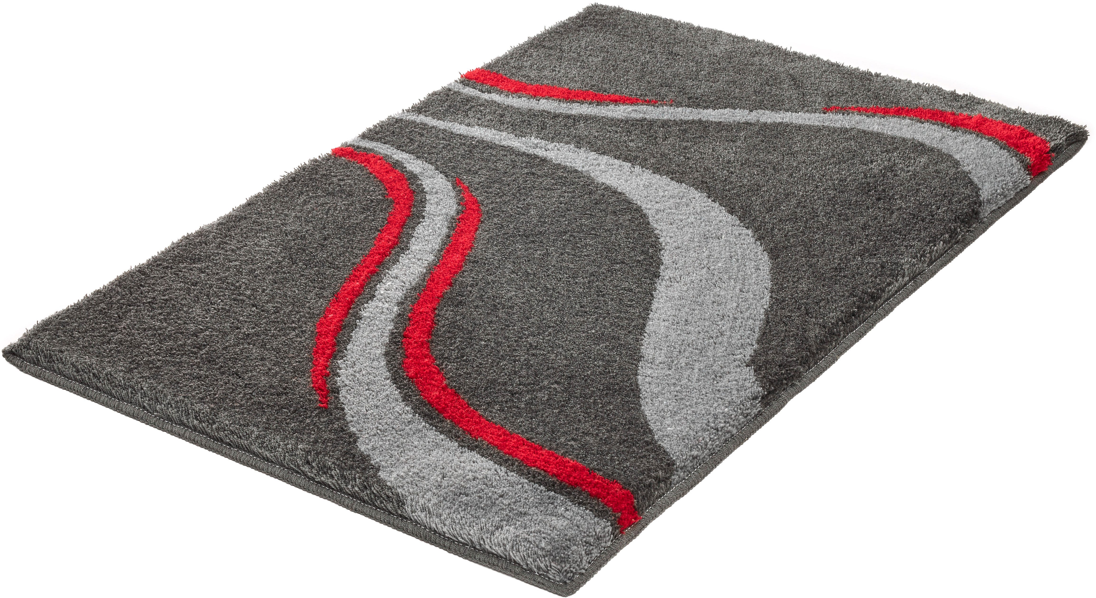 Kleine Wolke Badematte »Vento«, Badvorleger, Badezimmer Teppich, Höhe 20 mm, rutschhemmend beschichtet, fußbodenheizungsgeeignet, Polyacryl, rechteckig, Badteppich, modernes Welledesign, besonders weich