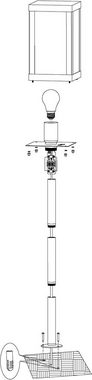 EGLO Außen-Stehlampe ALAMONTE 1, ohne Leuchtmittel, schwarz / L15 x H101,5 x B15 cm / spritzwassergeschützt / Rustikal