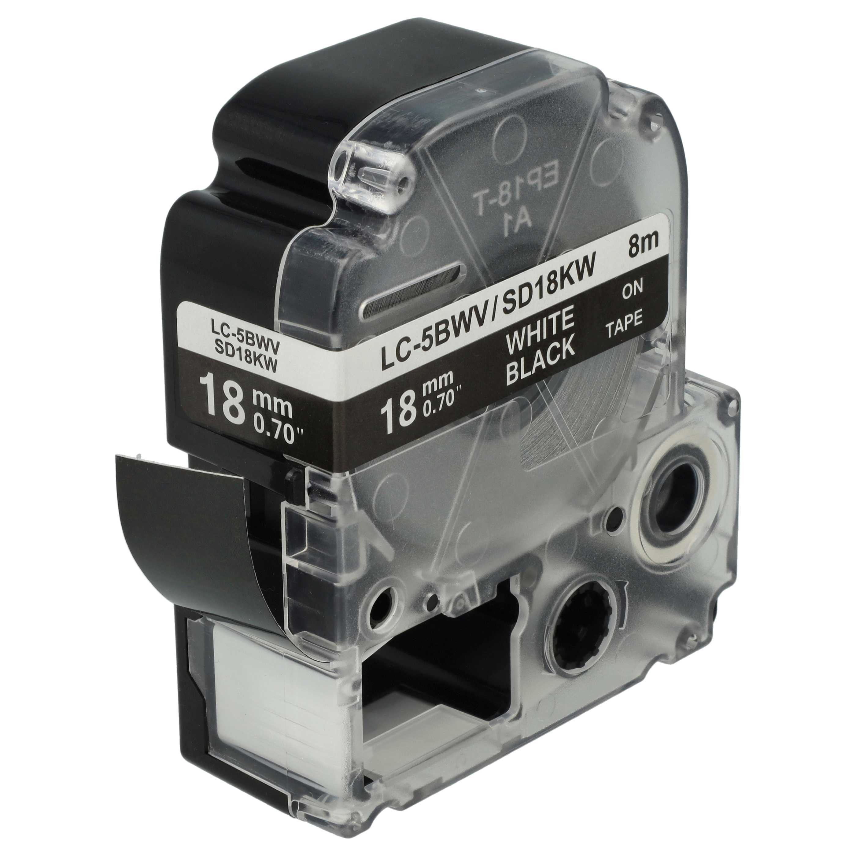 vhbw Beschriftungsband passend für Epson LabelWorks LW-700, LW-1000P, LW-600P, LW-500, LW-400, Hochwertige Patrone für Ihren Etikettendrucker, Ihr Beschriftungsgerät