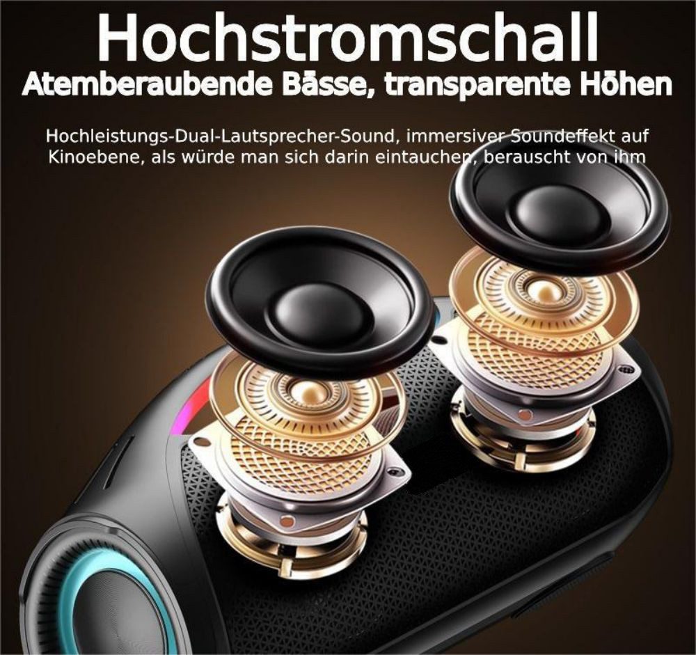 ibettertec Lautsprecher, Party-Lautsprecher, Bluetooth-Lautsprecher Bluetooth-Lautsprecher Lautsprecher Tragbarer Karaoke-Party-Lautsprecher mit kabellosem Mikrofon (Bluetooth)