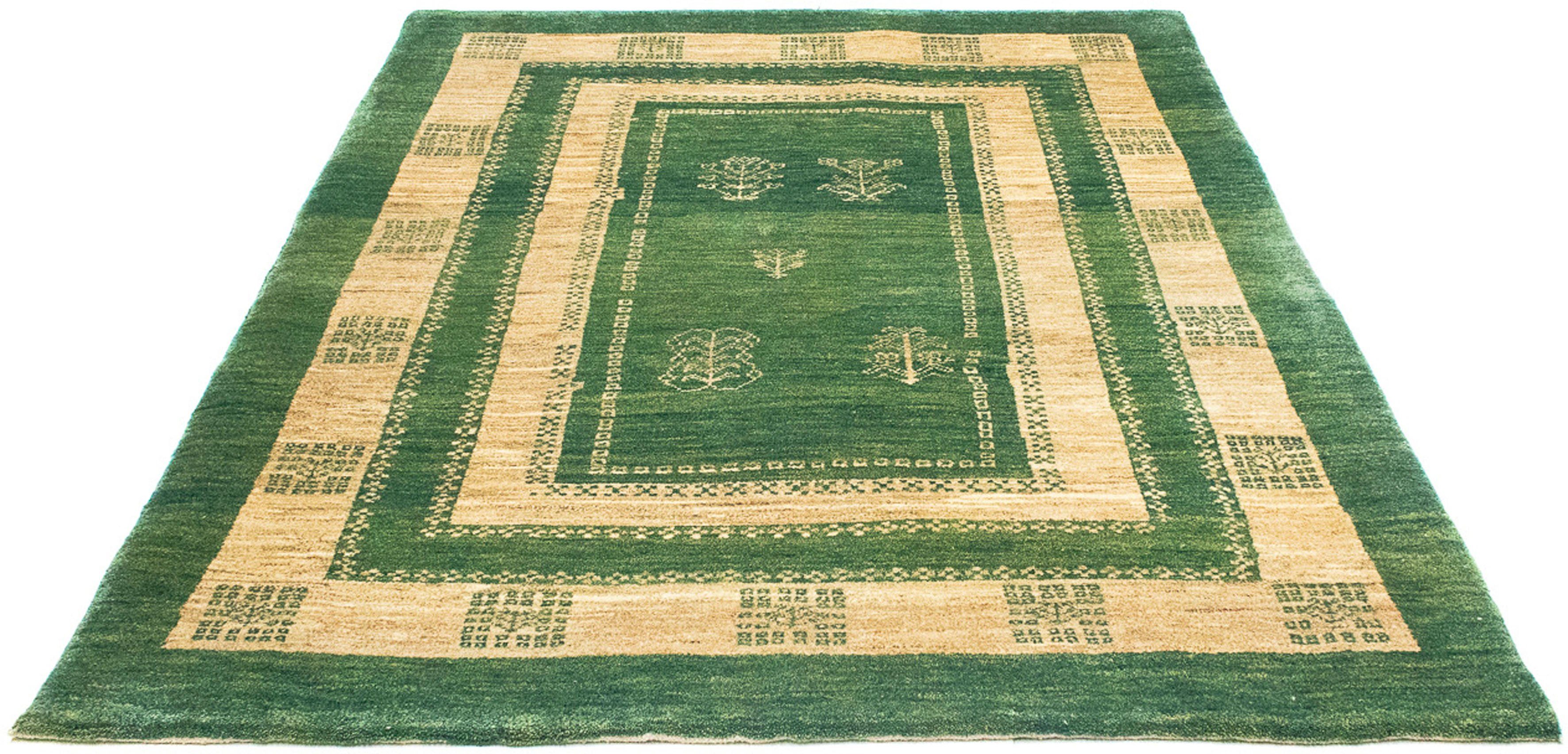 Wollteppich Gabbeh - Perser - 188 x 151 cm - grün, morgenland, rechteckig, Höhe: 18 mm, Wohnzimmer, Handgeknüpft, Einzelstück mit Zertifikat | Kurzflor-Teppiche