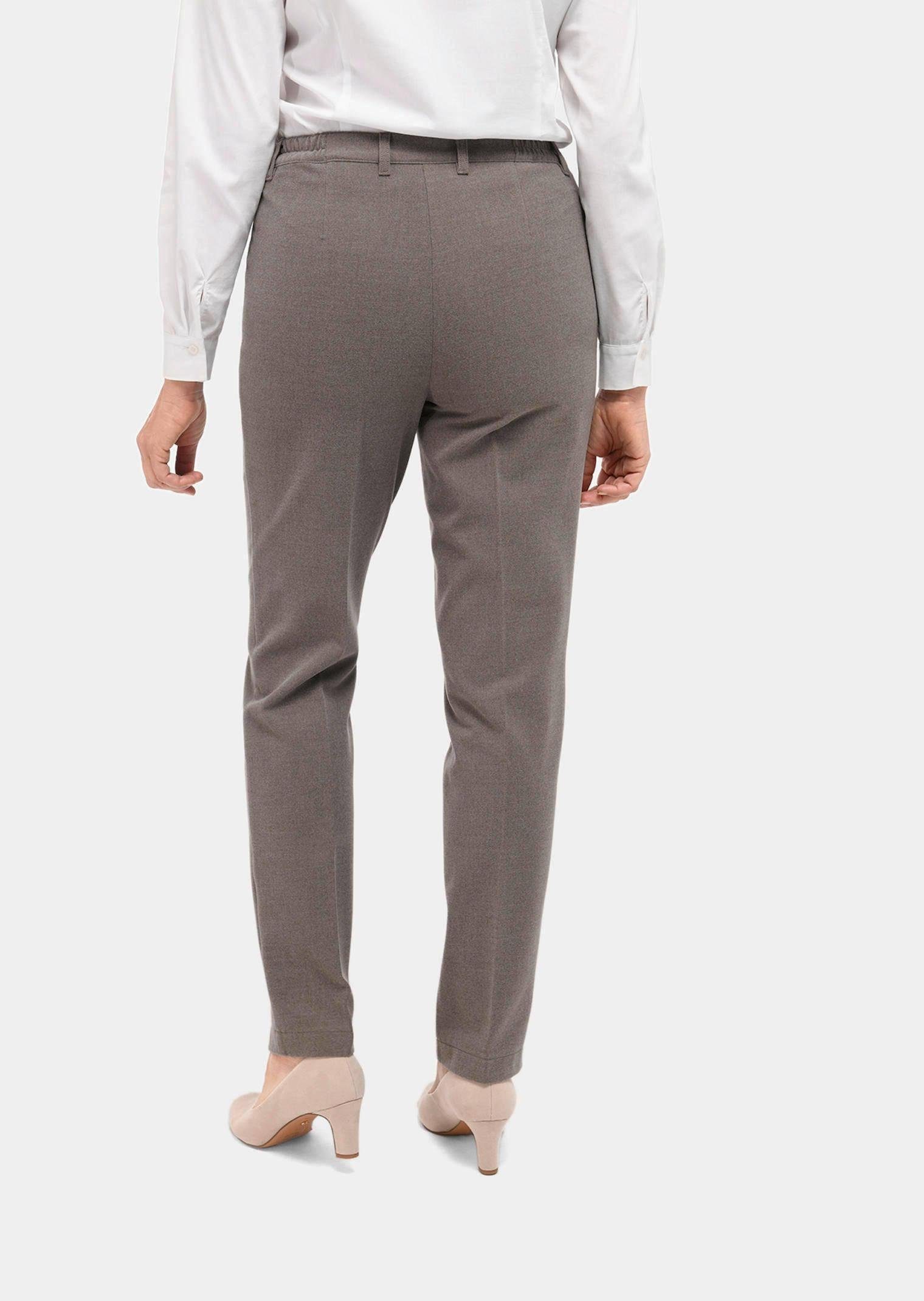 GOLDNER Stoffhose Kurzgröße: Bügelfaltenhose mit Melange-Effekt Stoffhose mit Teildehnbund, Gürtelschlaufen und Knöchellänge