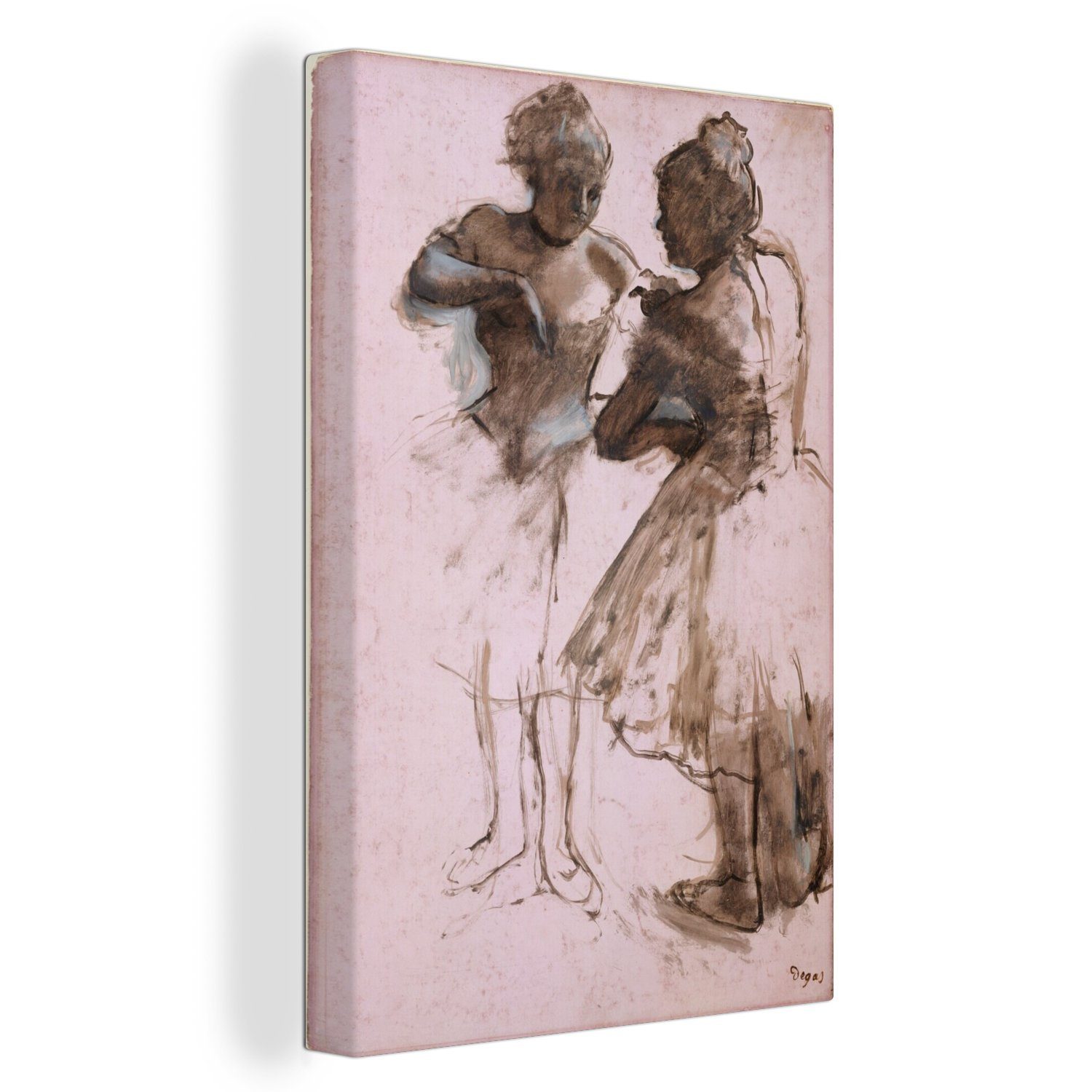 OneMillionCanvasses® Leinwandbild Zwei Tänzerinnen - Kunstwerk von Edgar Degas, (1 St), Leinwandbild fertig bespannt inkl. Zackenaufhänger, Gemälde, 20x30 cm