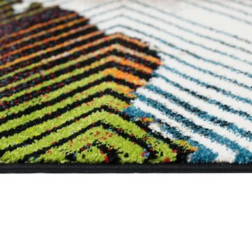 Teppich Bunter Designerteppich mit abstraktem Muster rot blau, Carpetia, rechteckig, Höhe: 13 mm