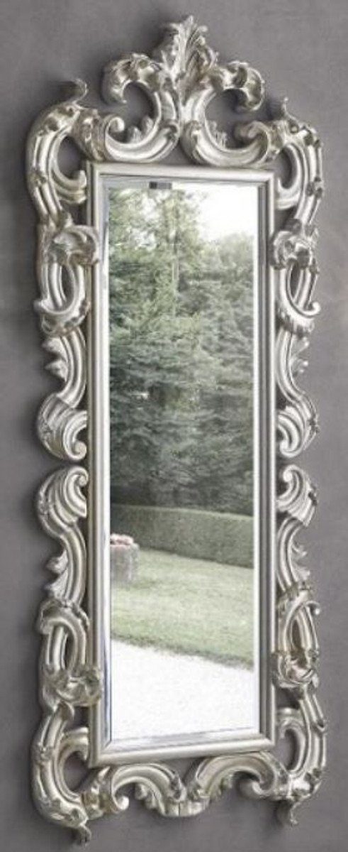 Casa Padrino Barockspiegel Luxus Barock Spiegel Silber 86 x 8 x H. 203 cm - Barock Garderobenspiegel - Möbel im Barockstil