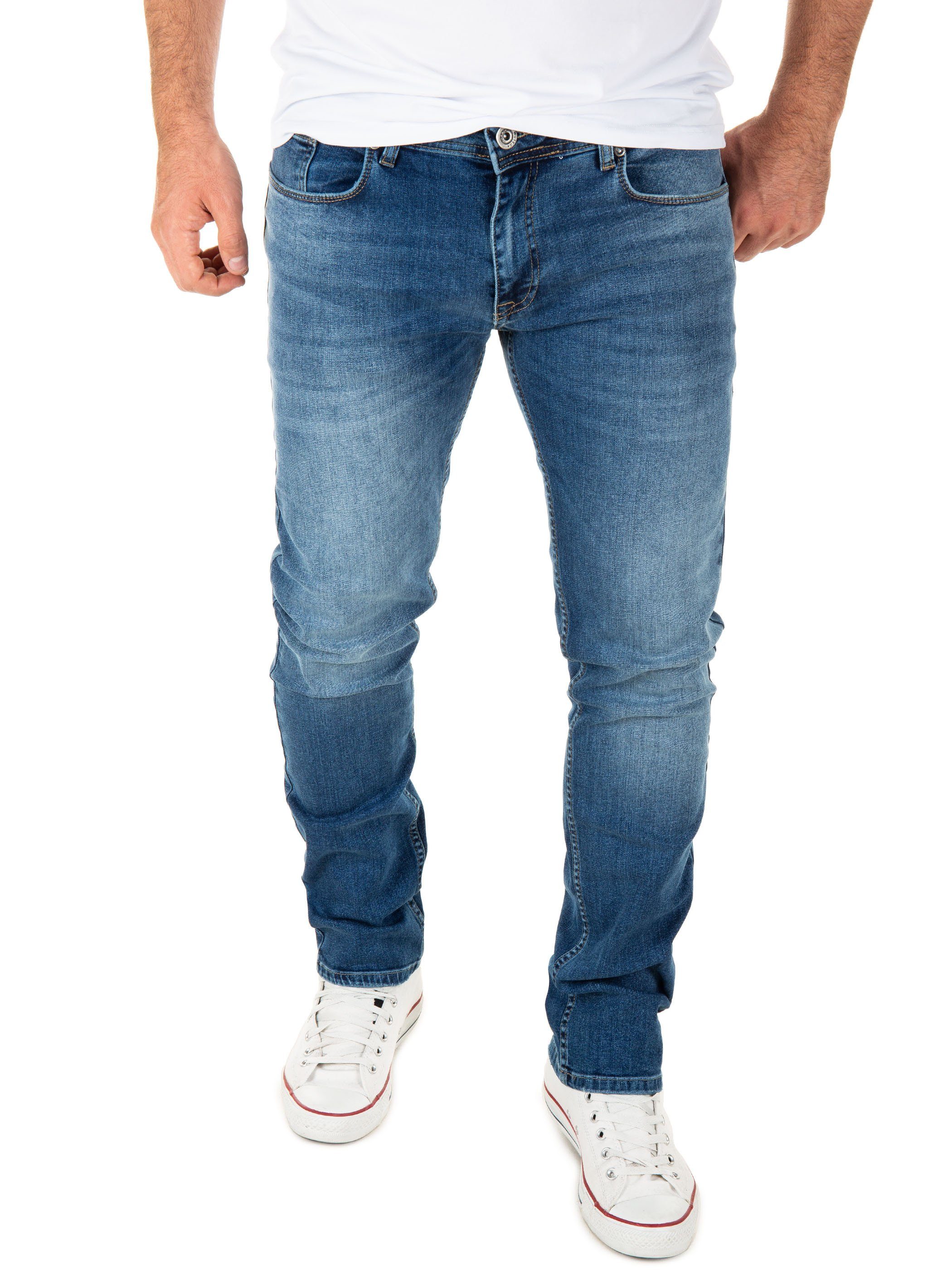 Justin Herren Jeans Indigo Stretch Jeanshose mit Blau (Blue Stretchanteil 193928) Slim-fit-Jeans WOTEGA