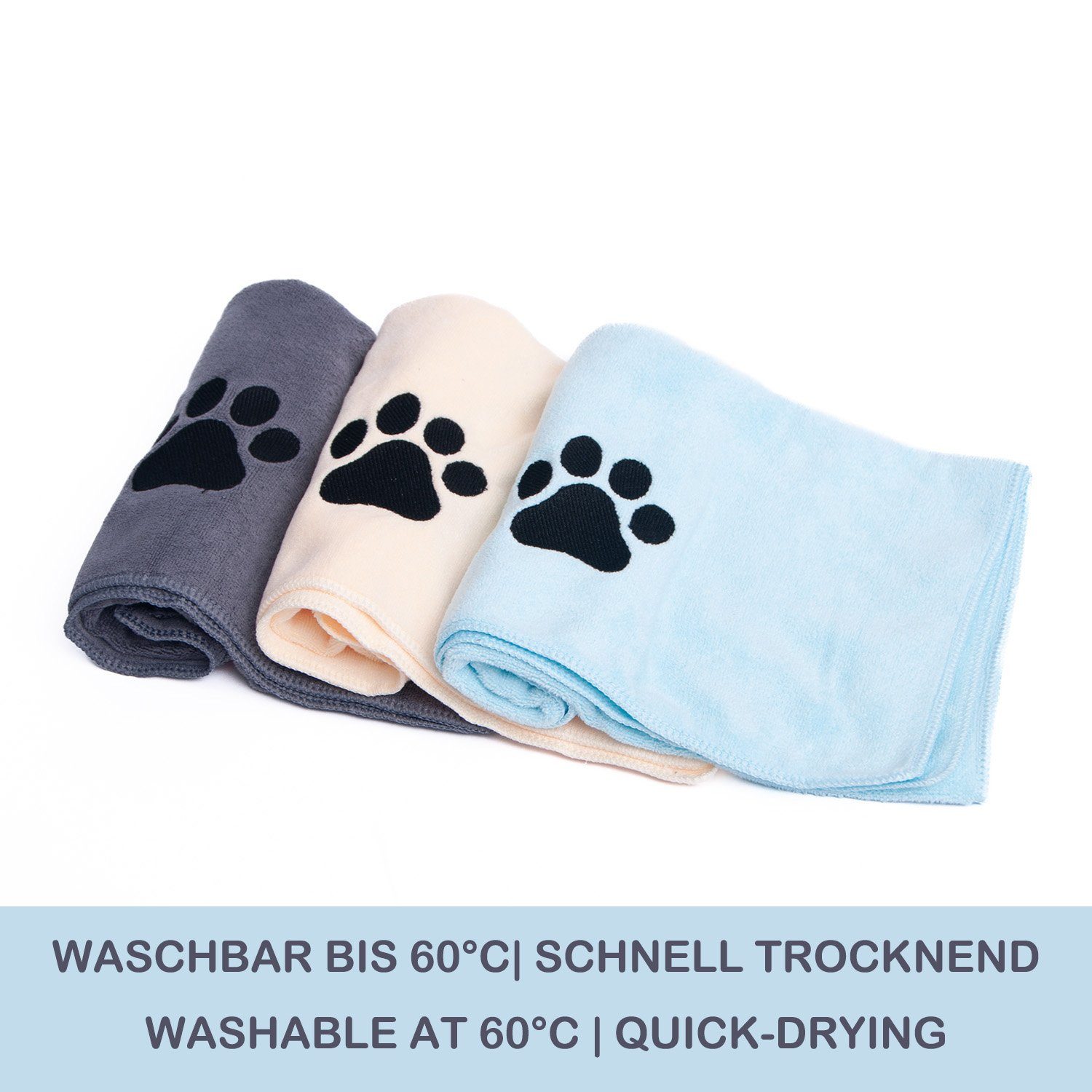 Warenhammer Hundehandtuch Mikrofaser im 3er Set 35x75 cm oder 50x100 cm / verschiedene Farben, Mikrofaser / sehr saugfähig – Bild 5 von 5