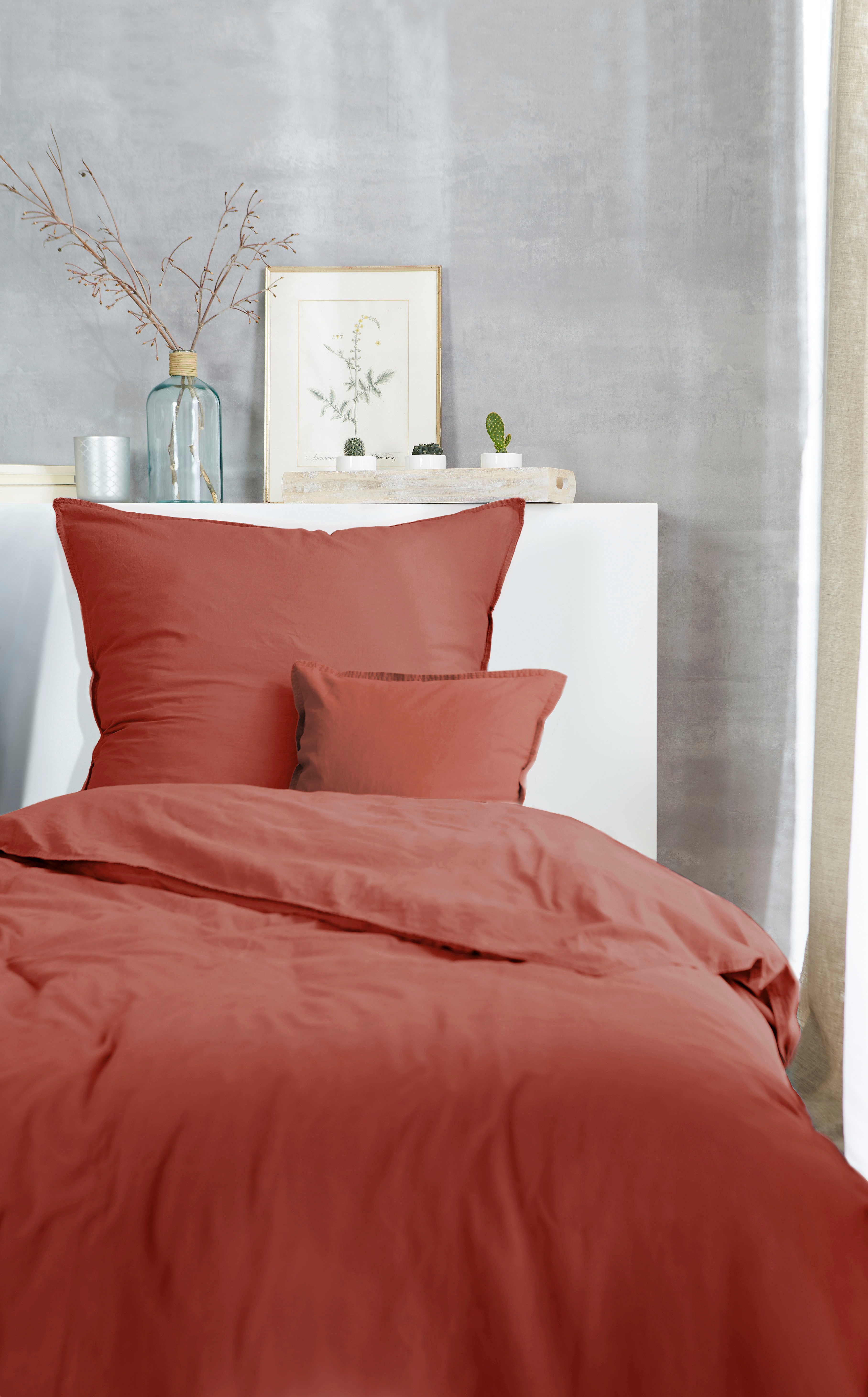 Primera Bettwäsche Stone-Washed in Gr. 135x200, 155x220 oder 200x200 cm, Renforcé, 2 teilig, 100% Baumwolle, Bettwäsche in feinem Knitterlook, weicher Griff