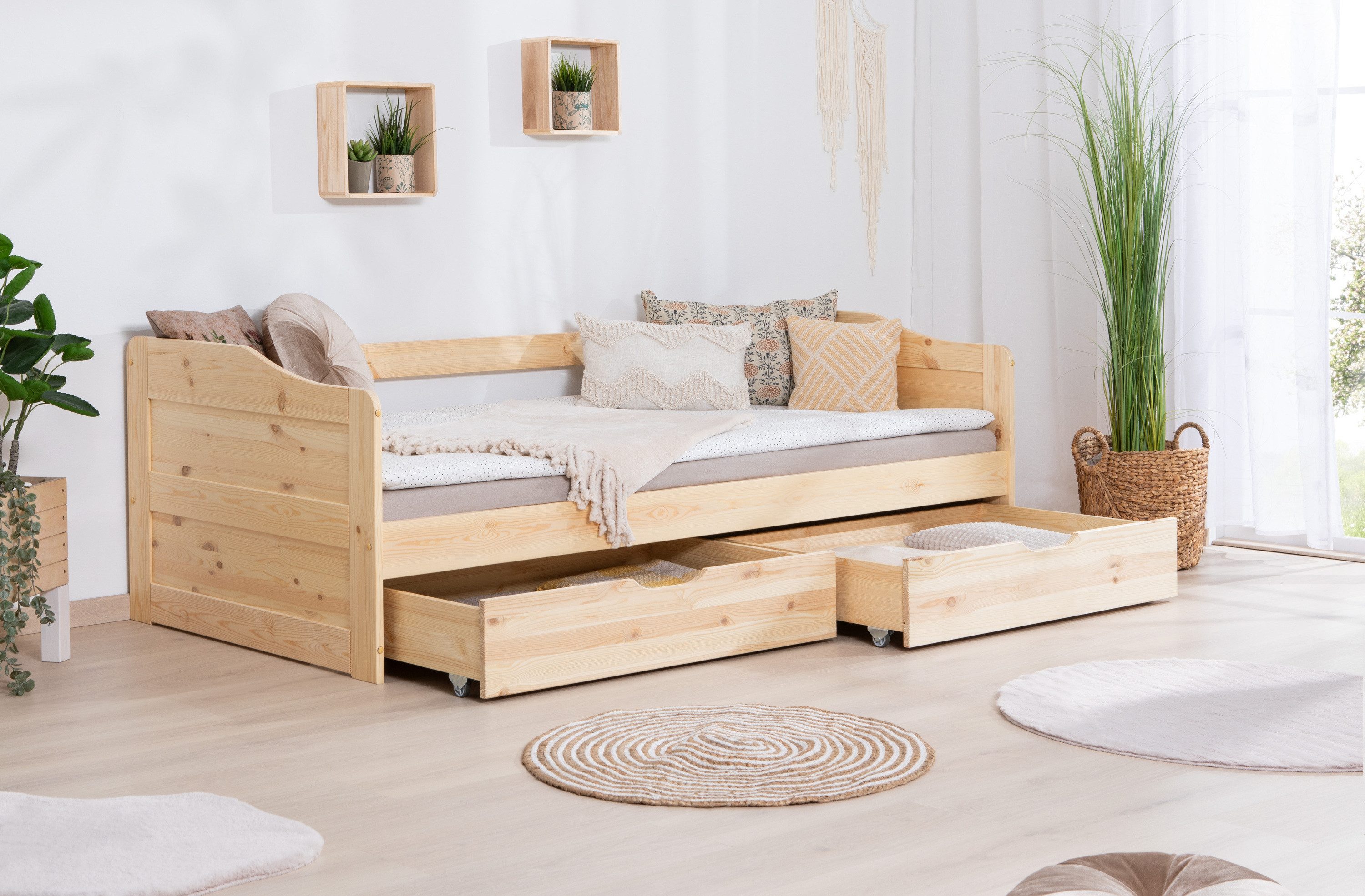 Ticaa Funktionsbett Funktionsbett Sofabett "Melinda" Kiefer massiv – Bild 2 von 4