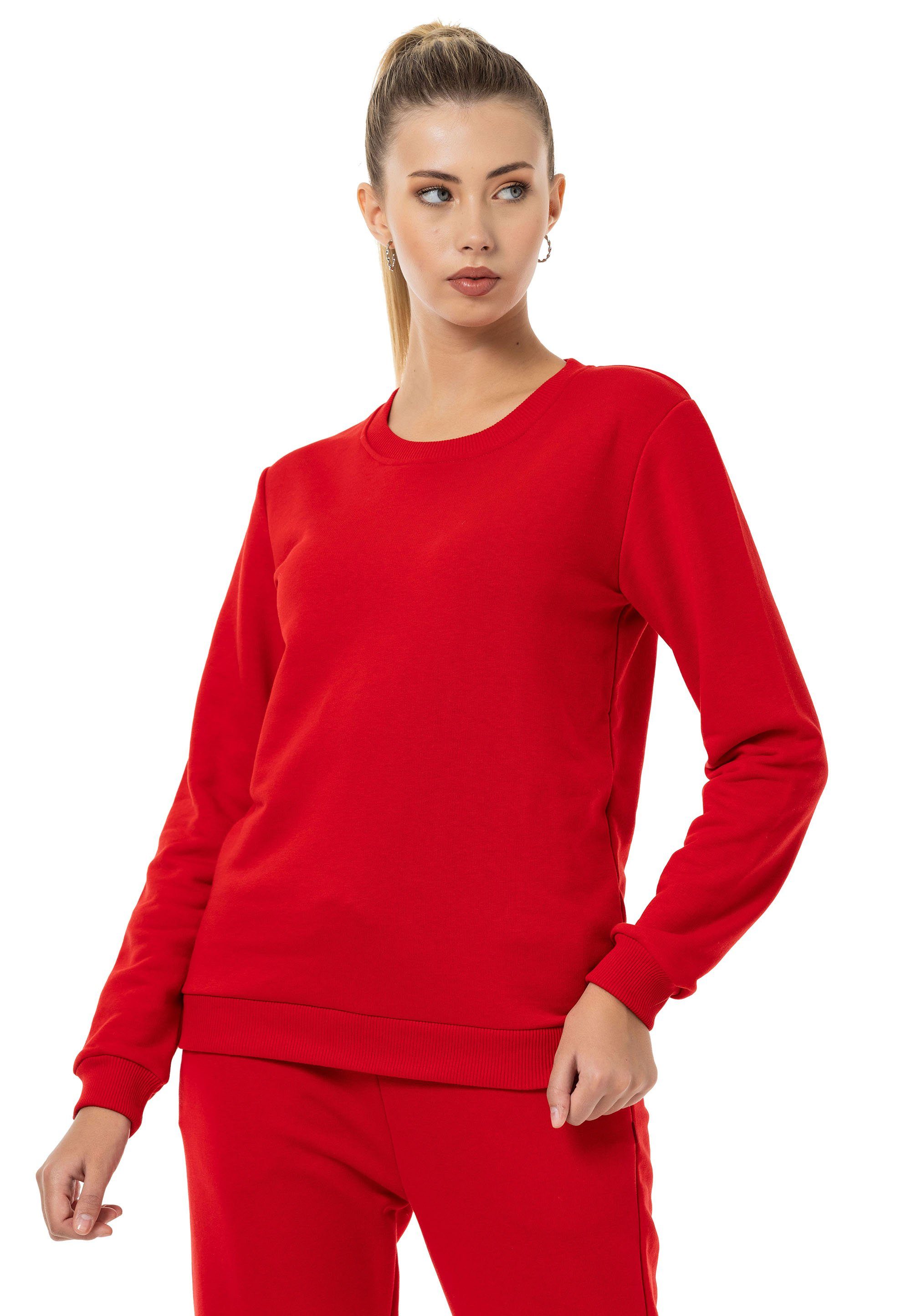 RedBridge Sweatshirt Rundhals Pullover Premium Qualität Rot