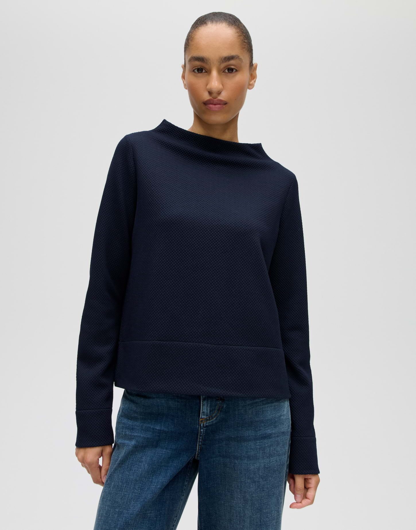 OPUS Sweatshirt Sweatshirt mit Struktur Regular Fit Vielseitig kombinierbar für casual Looks