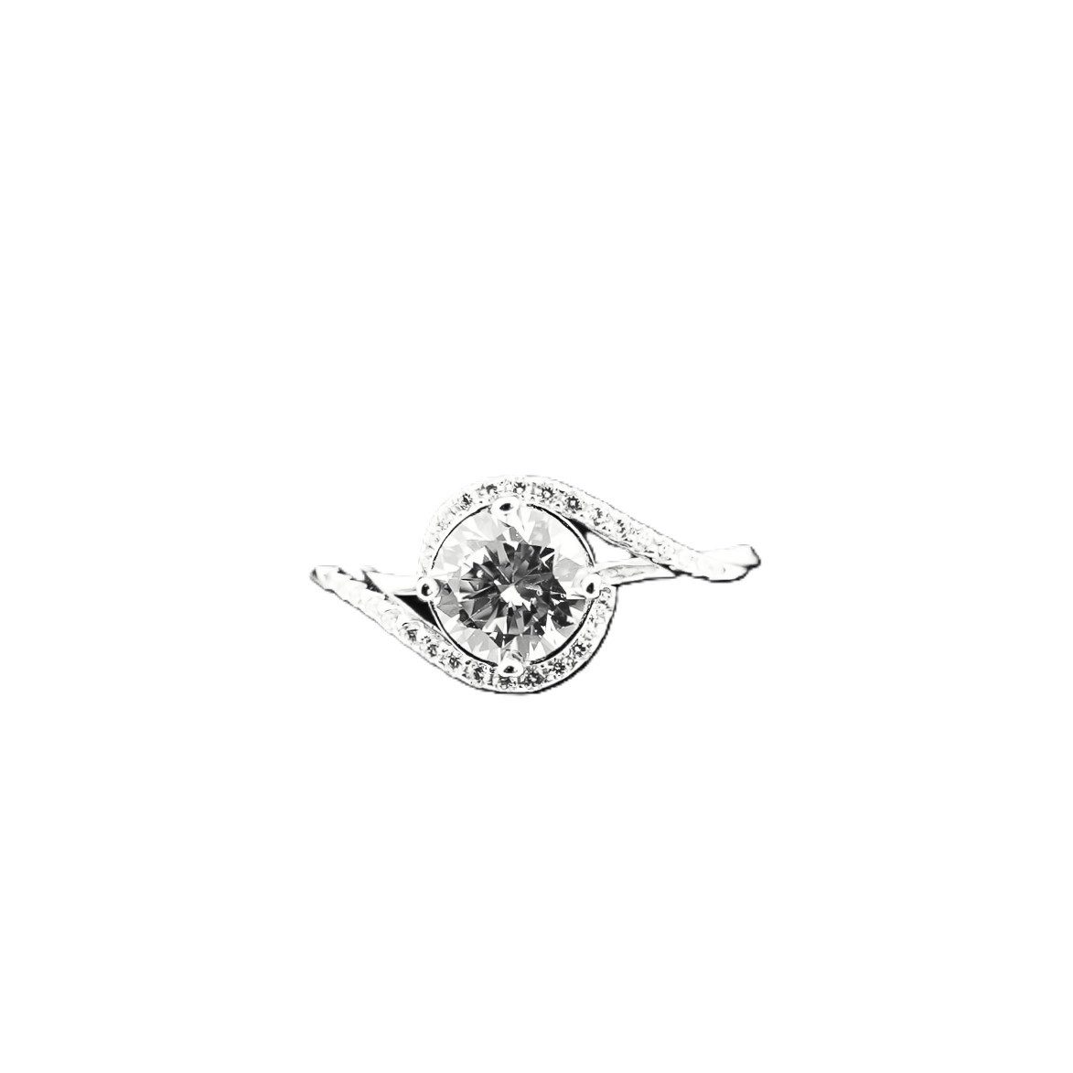 cofi1453 Silberring mit einem glänzenden Stein günstig online kaufen