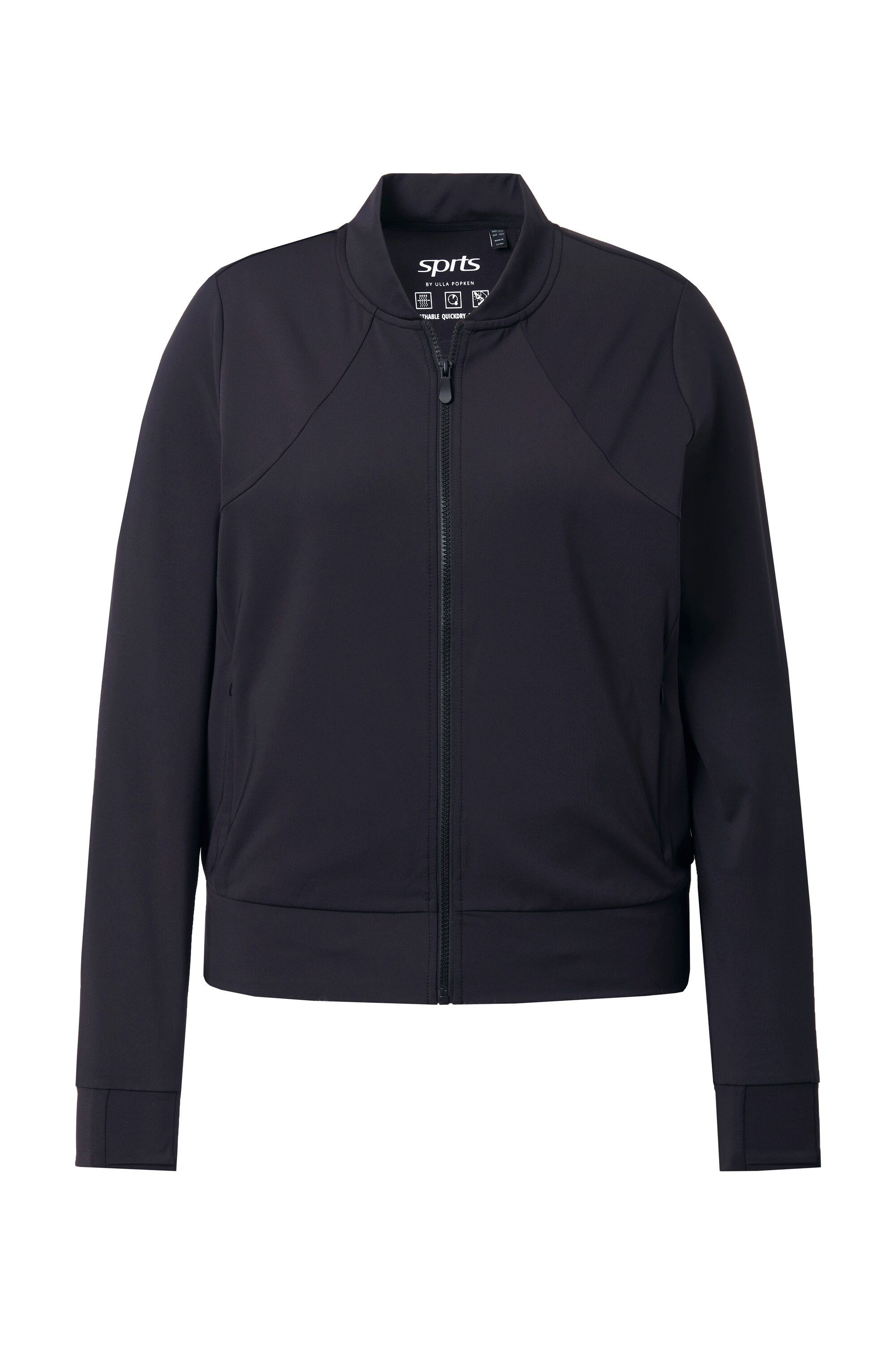 Ulla Popken Sweatjacke Funktions-Sweatjacke Collegekragen Daumenloch günstig online kaufen