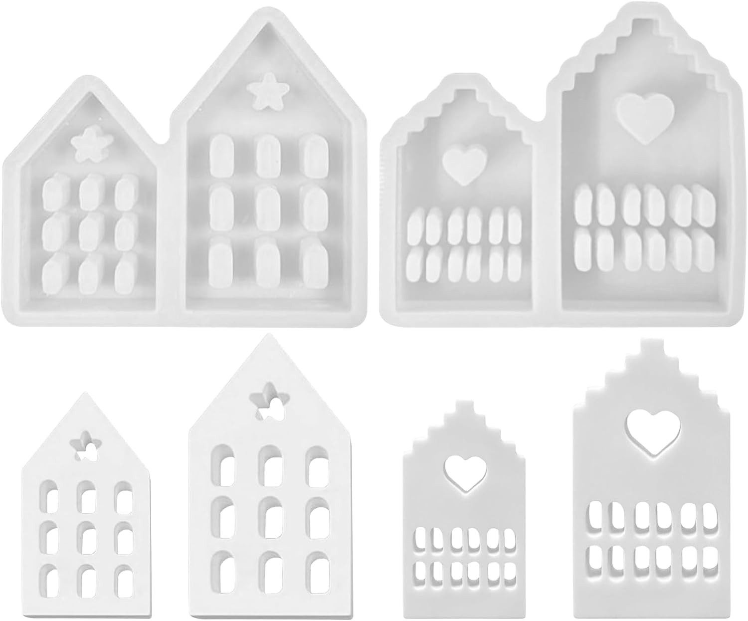 Modellierwerkzeug 2 Stück Silikonformen Gießformen Hausform Kerzenformen