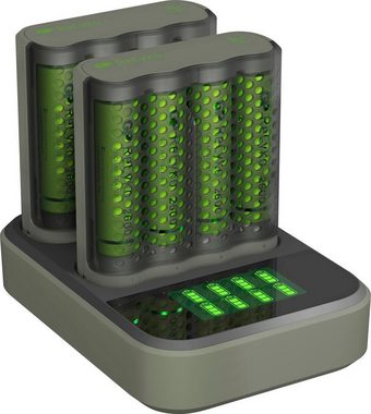 GP Batteries ReCyko 2x Akku Schnellladegerät mit je 4 AA Akkus 2600 mAh NiMH Akku-Ladestation