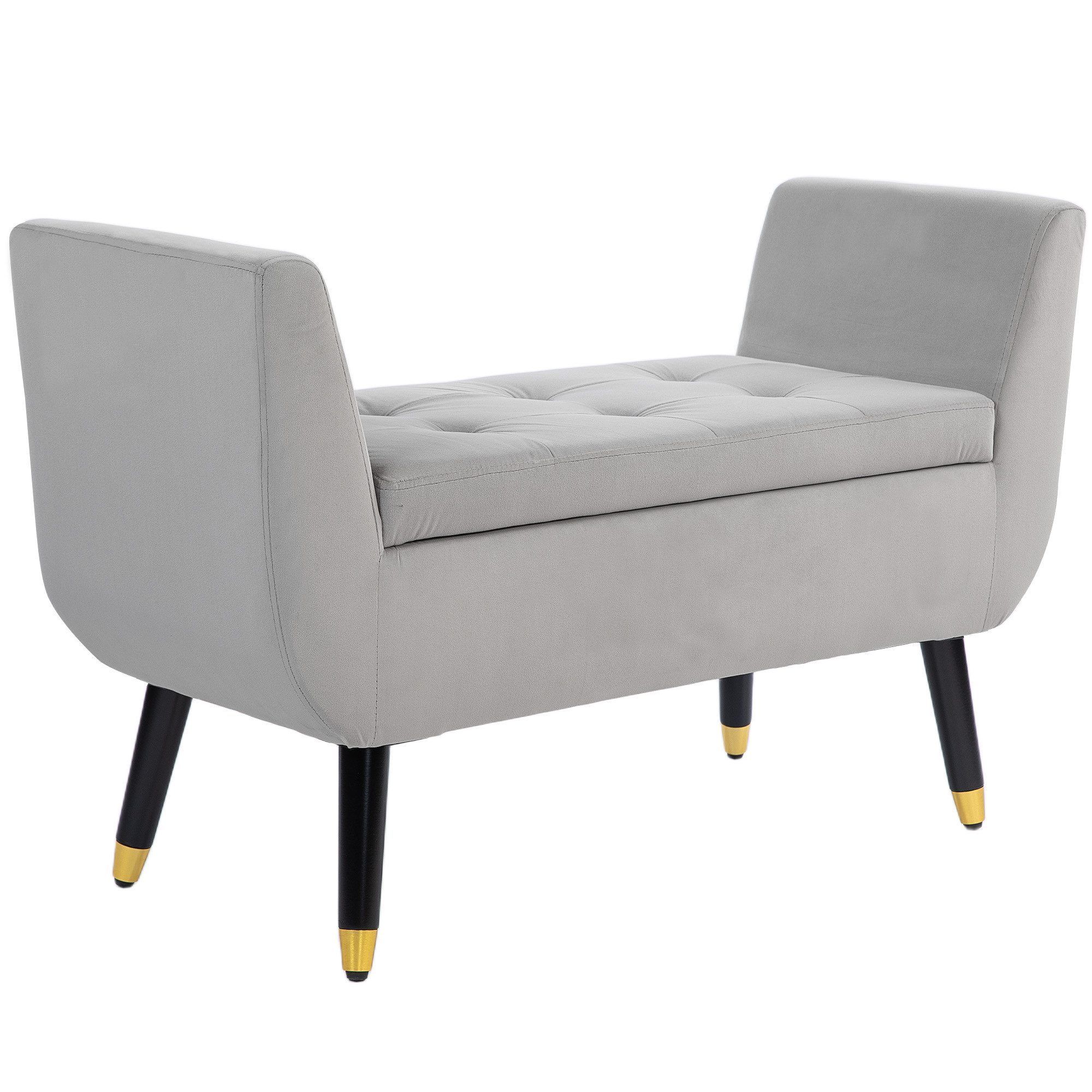 HOMCOM Sitzbank mit Stauraum Armlehnen, Samtartiges Polyester (Truhenbank, günstig online kaufen