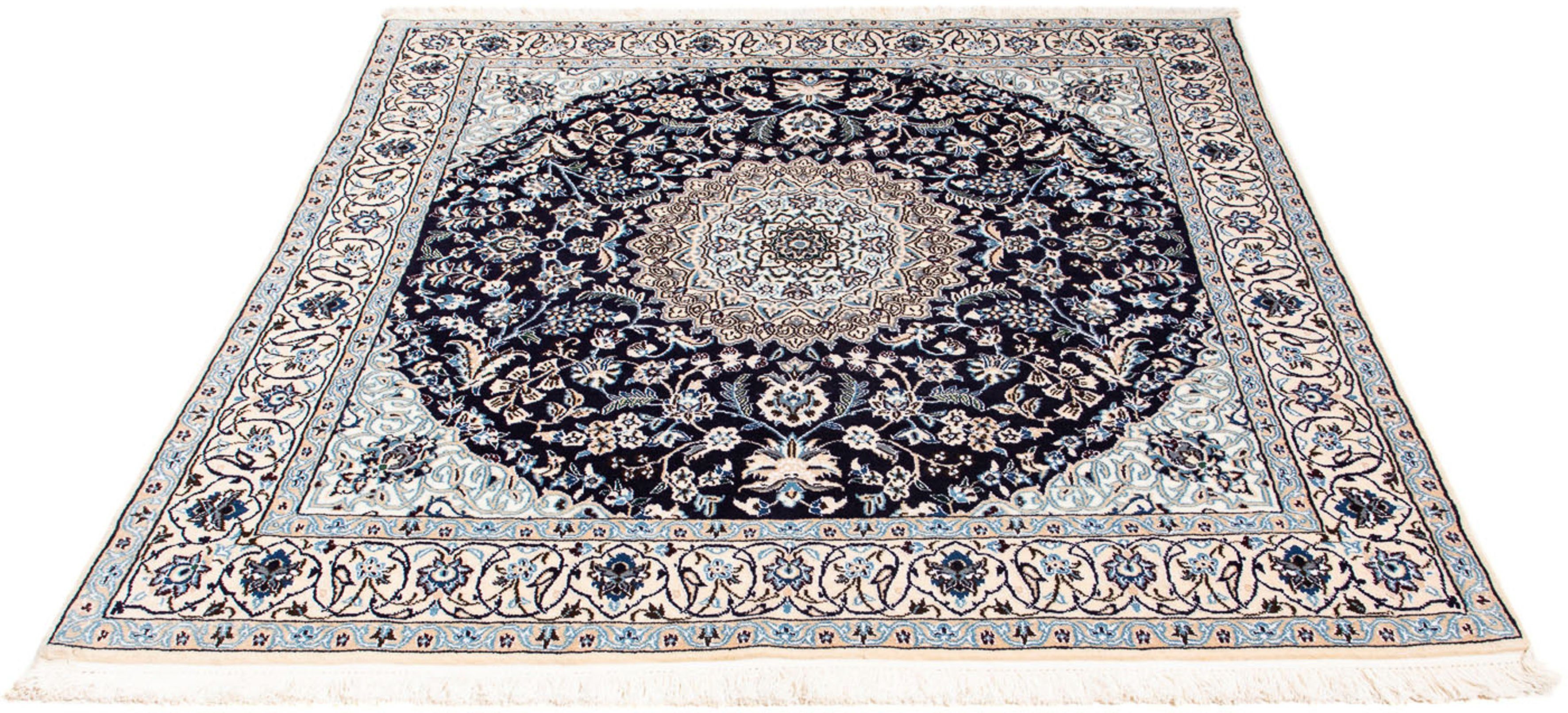 Orientteppich Perser - Nain - Royal quadratisch - 153 x 146 cm - dunkelrot, morgenland, quadratisch, Höhe: 10 mm, Wohnzimmer, Handgeknüpft, Einzelstück mit Zertifikat