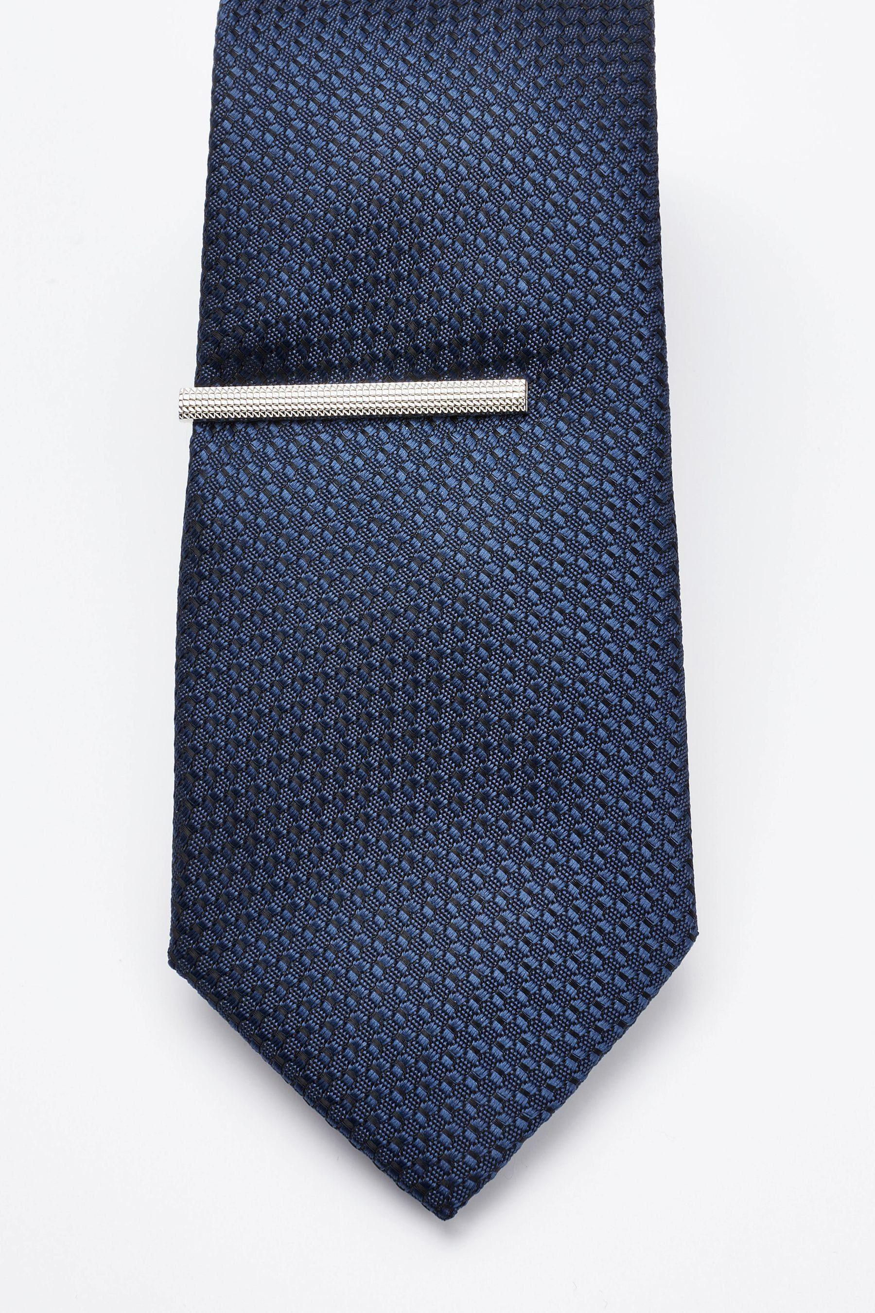 Navy Recyclingstoff aus Krawattenklammer (2-St) mit Next Krawatte Krawatte Blue