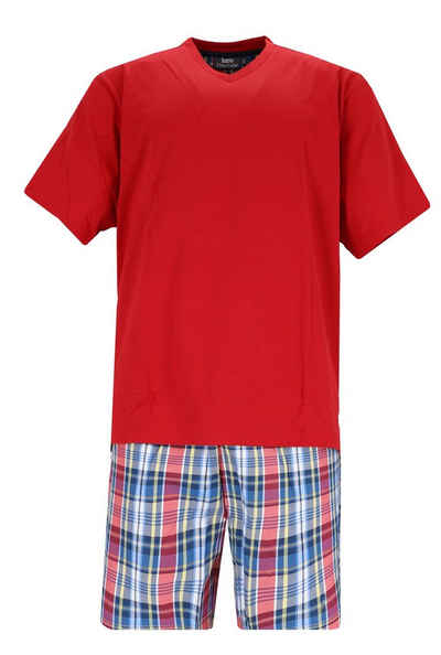 Hajo Schlafanzug Herren Shorty Pyjama (2 tlg) Bügelfrei Atmungsaktiv