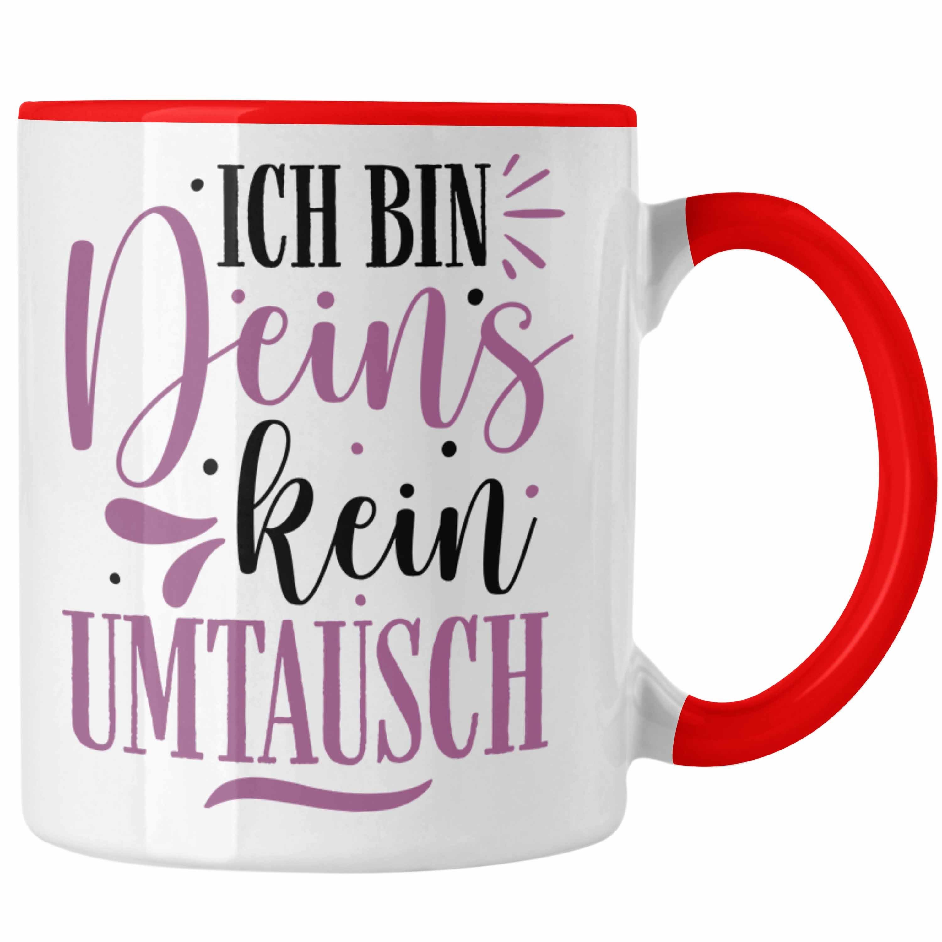 Trendation Tasse Trendation - Tasse für Freund Geschenk mit Sprüchen Valentinstag Kaffeetasse Spruch Ich Bin Deins Rot