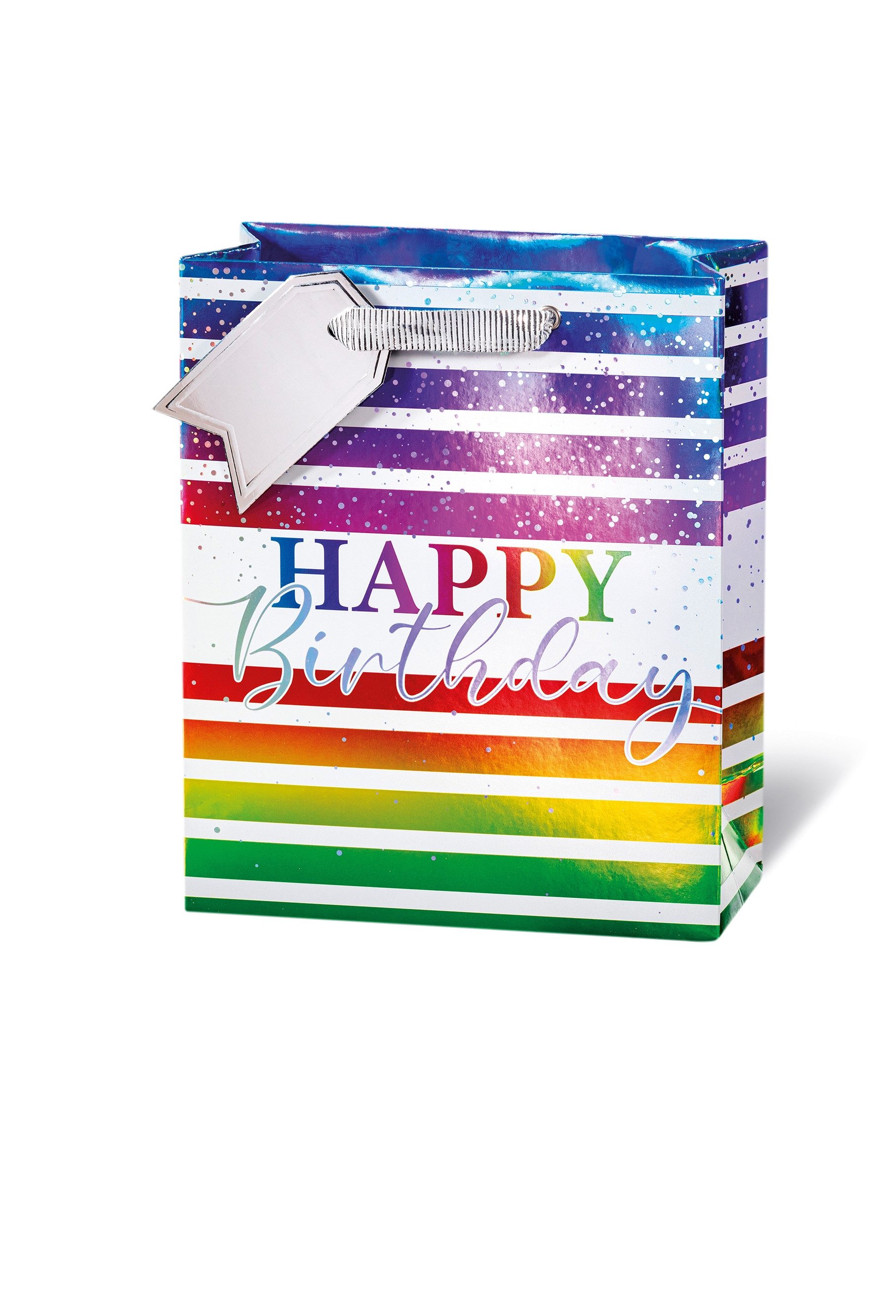 BSB Grußkarten Tasche medium - Buch Format - 23x19x9 cm - Hayppy Birthday Rainbow