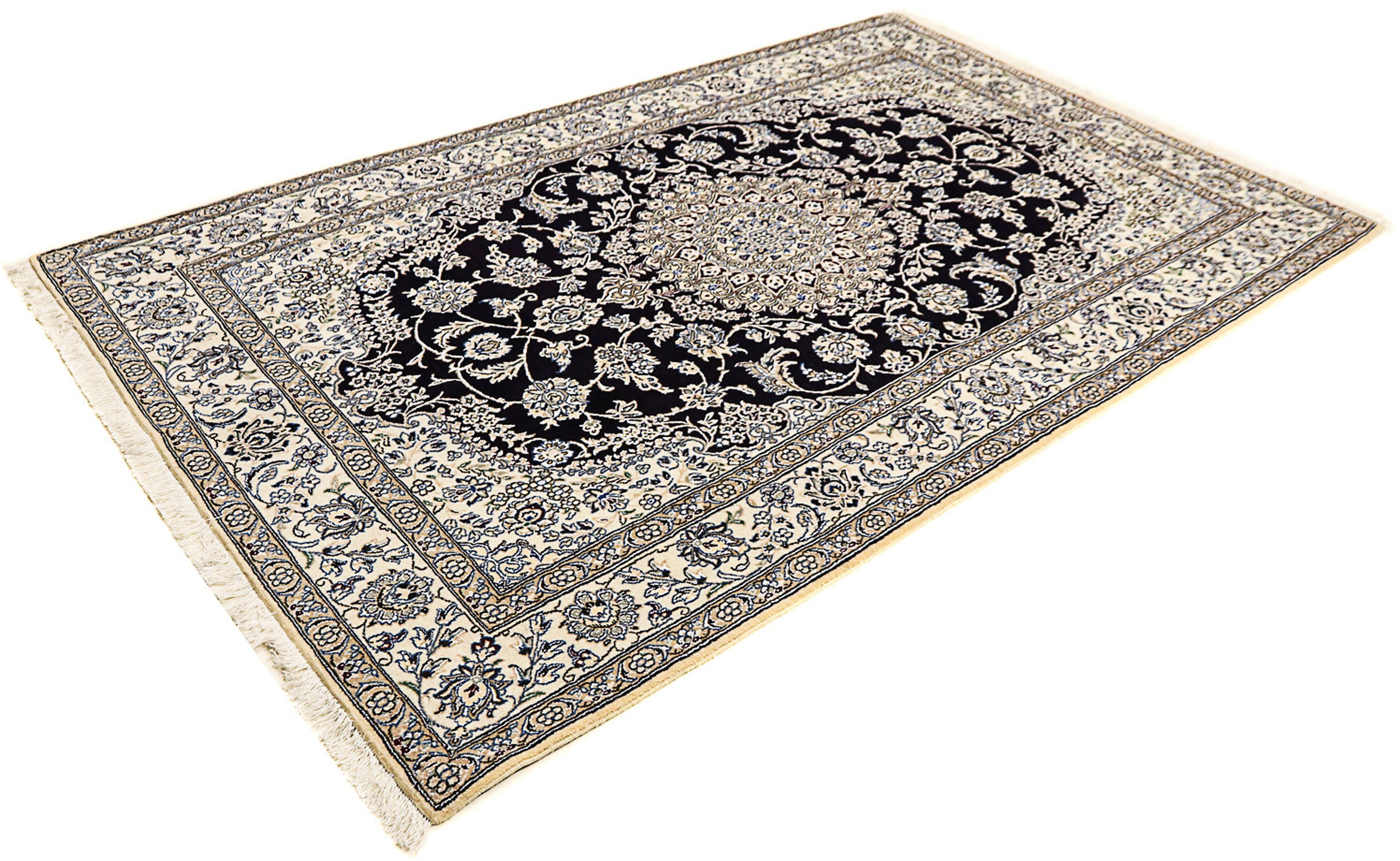 Orientteppich Perser - Nain - Royal - 249 x 155 cm - dunkelblau, morgenland, rechteckig, Höhe: 10 mm, Wohnzimmer, Handgeknüpft, Einzelstück mit Zertifikat