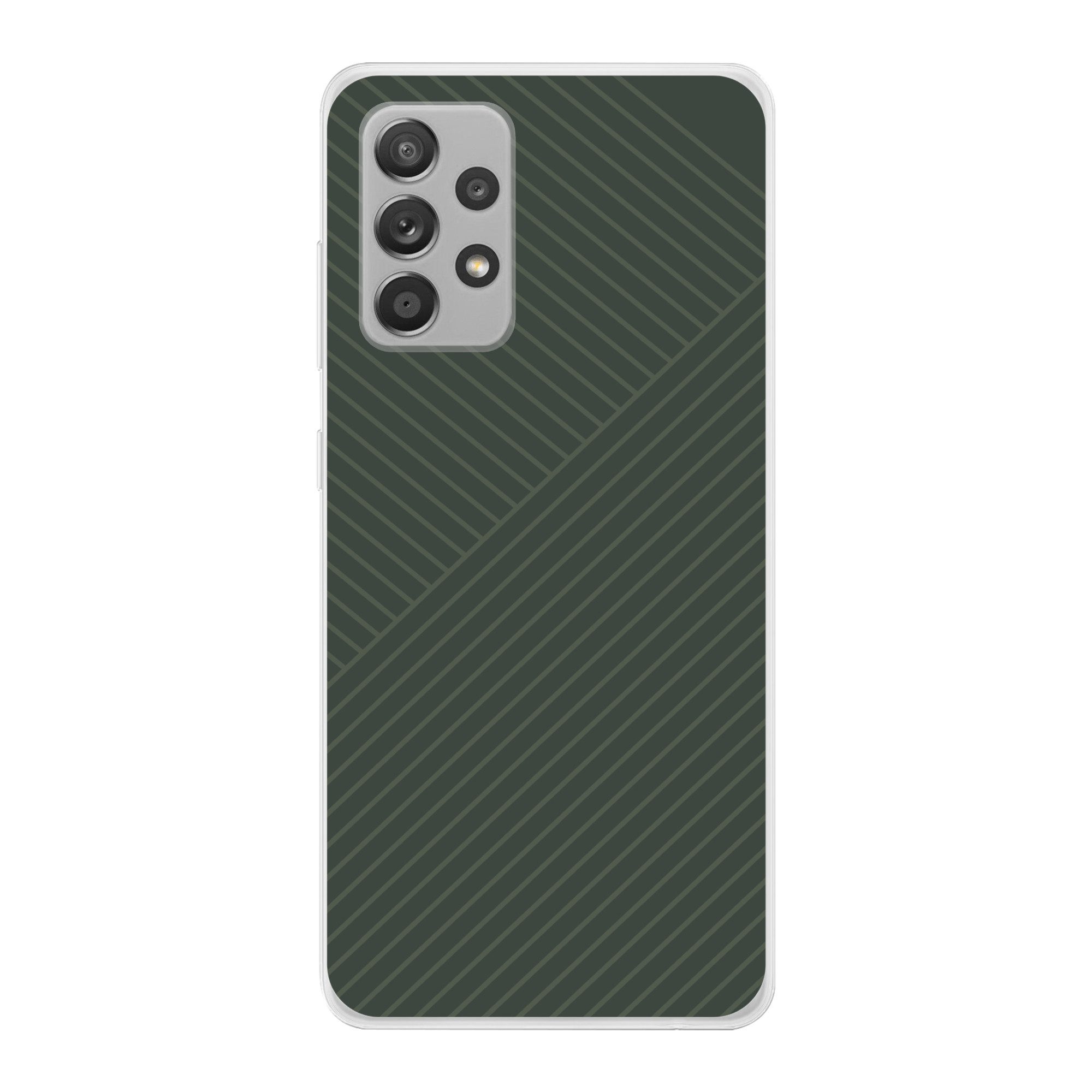 MuchoWow Handyhülle für Samsung Galaxy A53 Linien - Abstrakt - Grün - Minimalistisch, Smartphone-Bumper, Print, Handy Schutzhülle Dünn