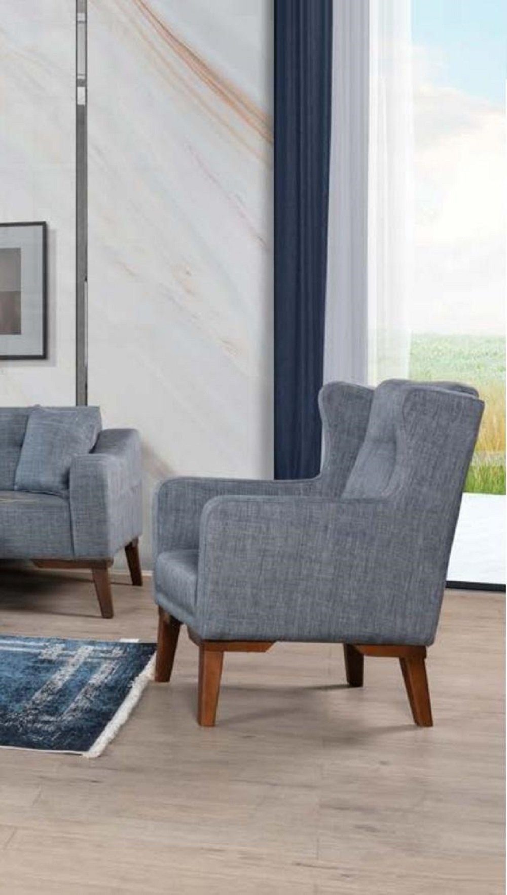 JVmoebel Sessel Sessel Einsitzer Luxus 1 Sitzer Polster Sitz Designer Textil Sitz