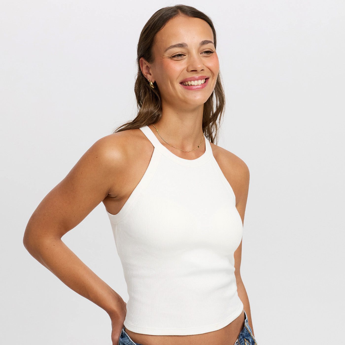 cfab by creamy fabrics BH-Hemd Neckholder Bratop-Snow White-XL (1-tlg) günstig online kaufen