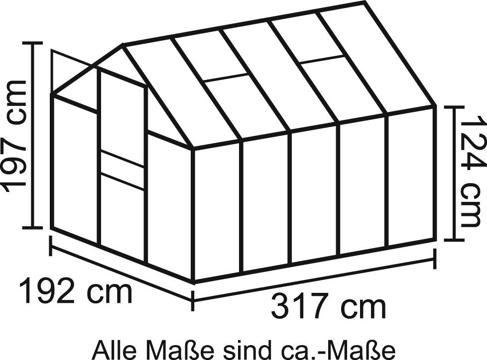 Thumbnail - Vitavia Gewächshaus Venus 6200, BxTxH: 192 x 317 x 197 cm, 6 mm Wandstärke, Set, mit Fundamentrahmen