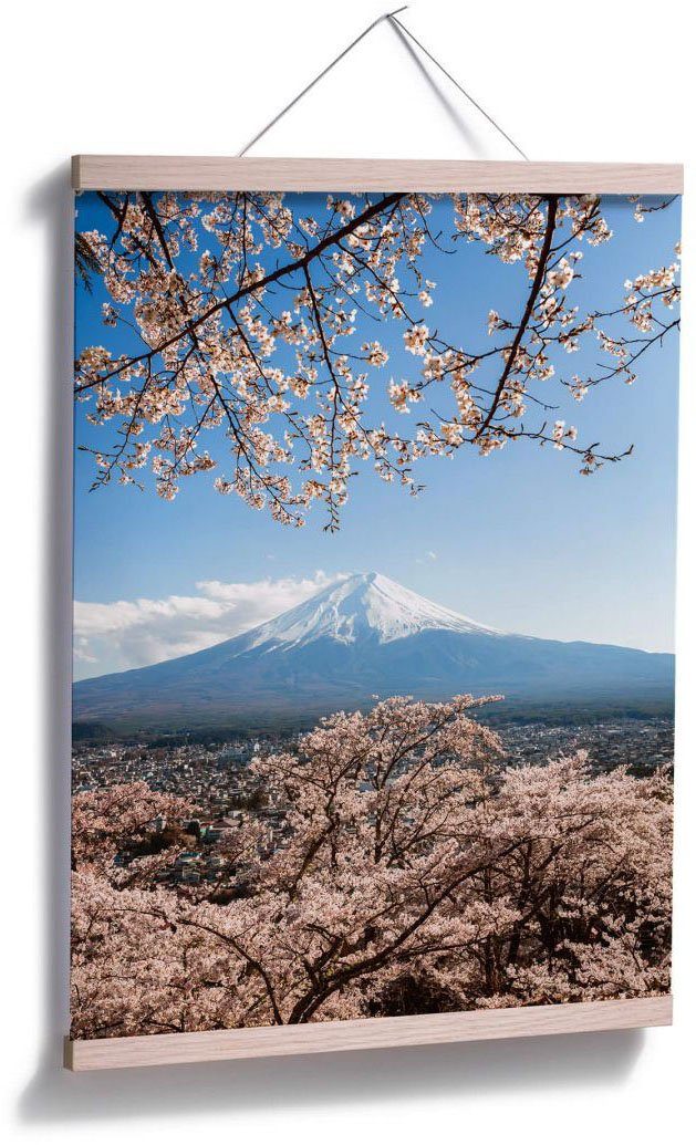 Wall-Art Poster (1 St), Poster, Wandposter Bild, Wandbild, Berge Fuji Japan, Mount