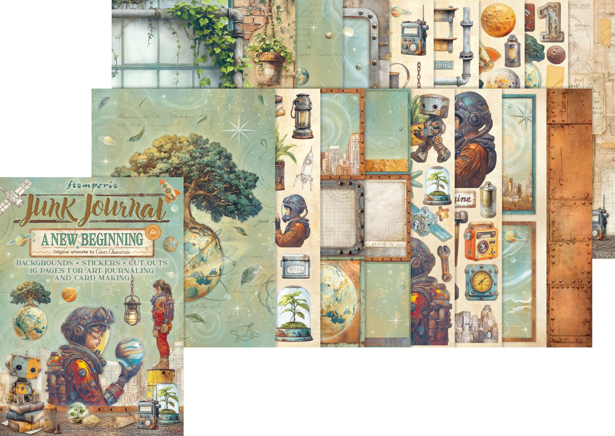 Stamperia Motivpapier Junk Journal Book A New Beginning, 16 Blatt