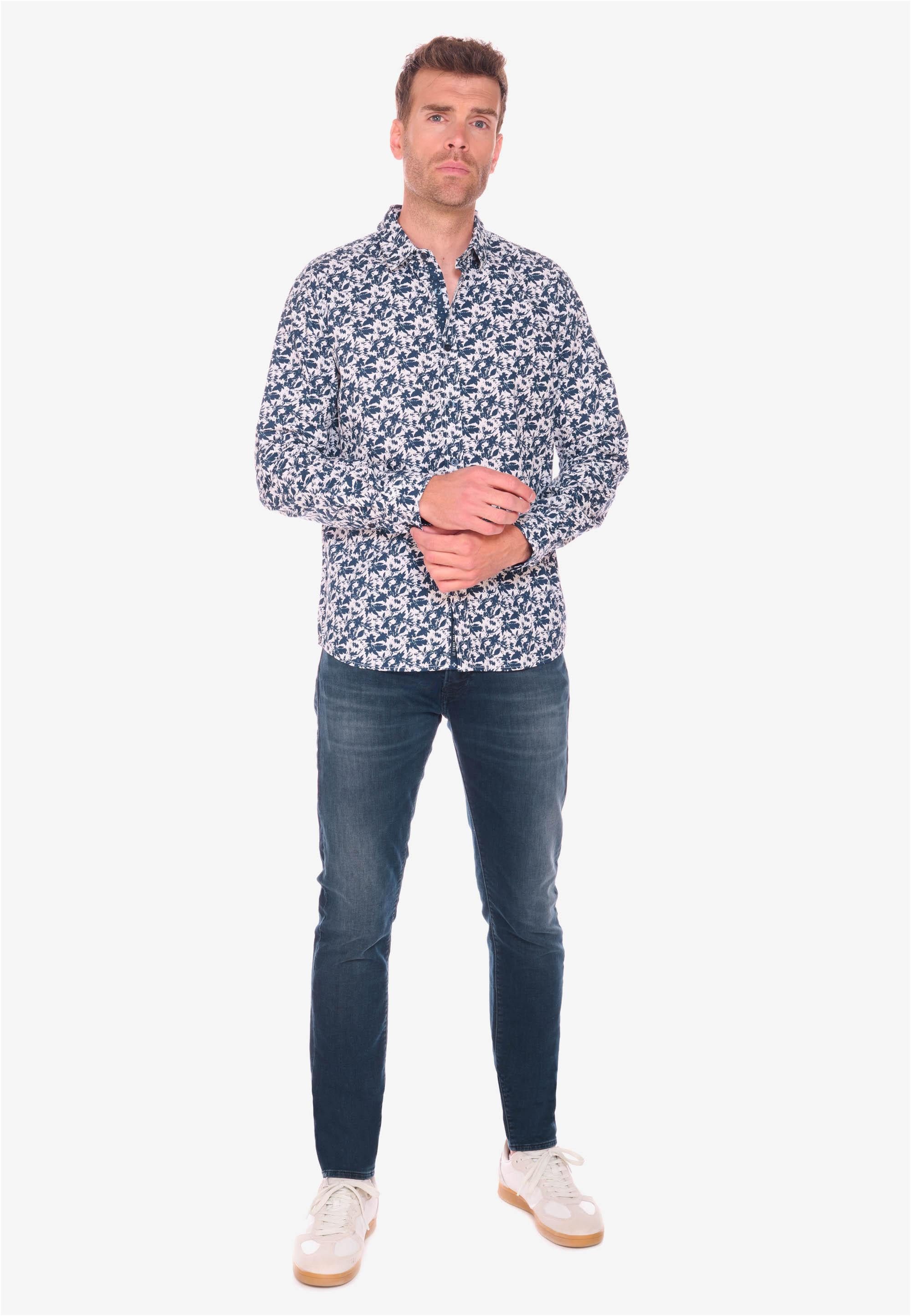 Le Temps Des Cerises Langarmhemd JUNA mit stylischem Allover-Muster