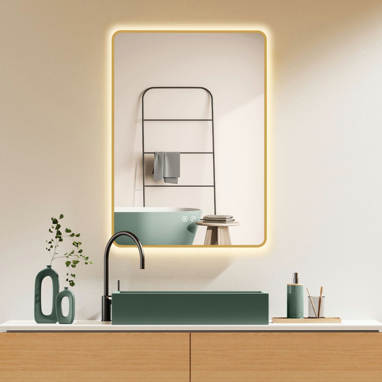HOKO Badspiegel Antibeschlag LED 50x70 / günstig online kaufen